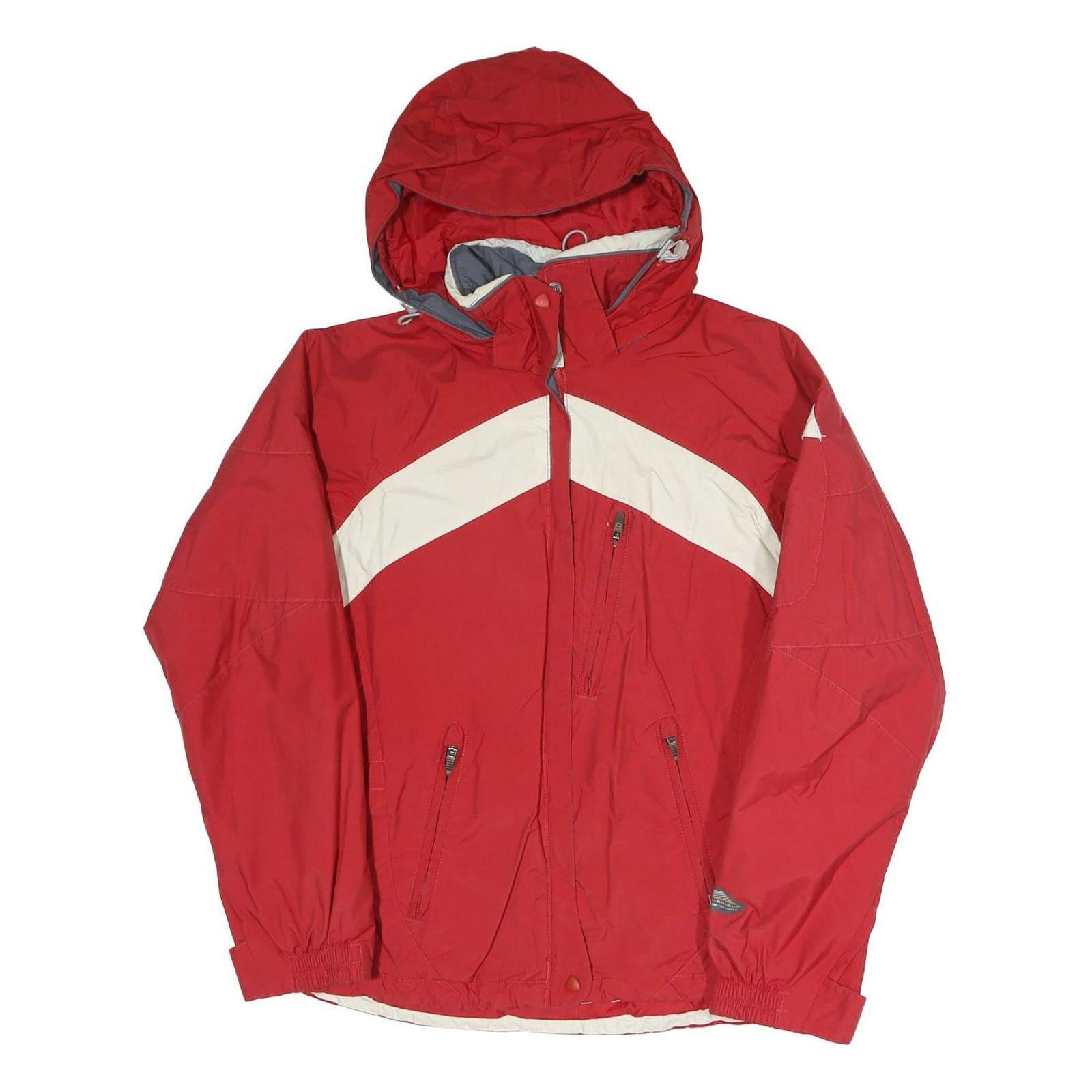 COLUMBIA Womens Red & White Outdoor Zip Jacket M Polyester Blend Sportswear Refurbished - N/A refurbished available on Cerqular