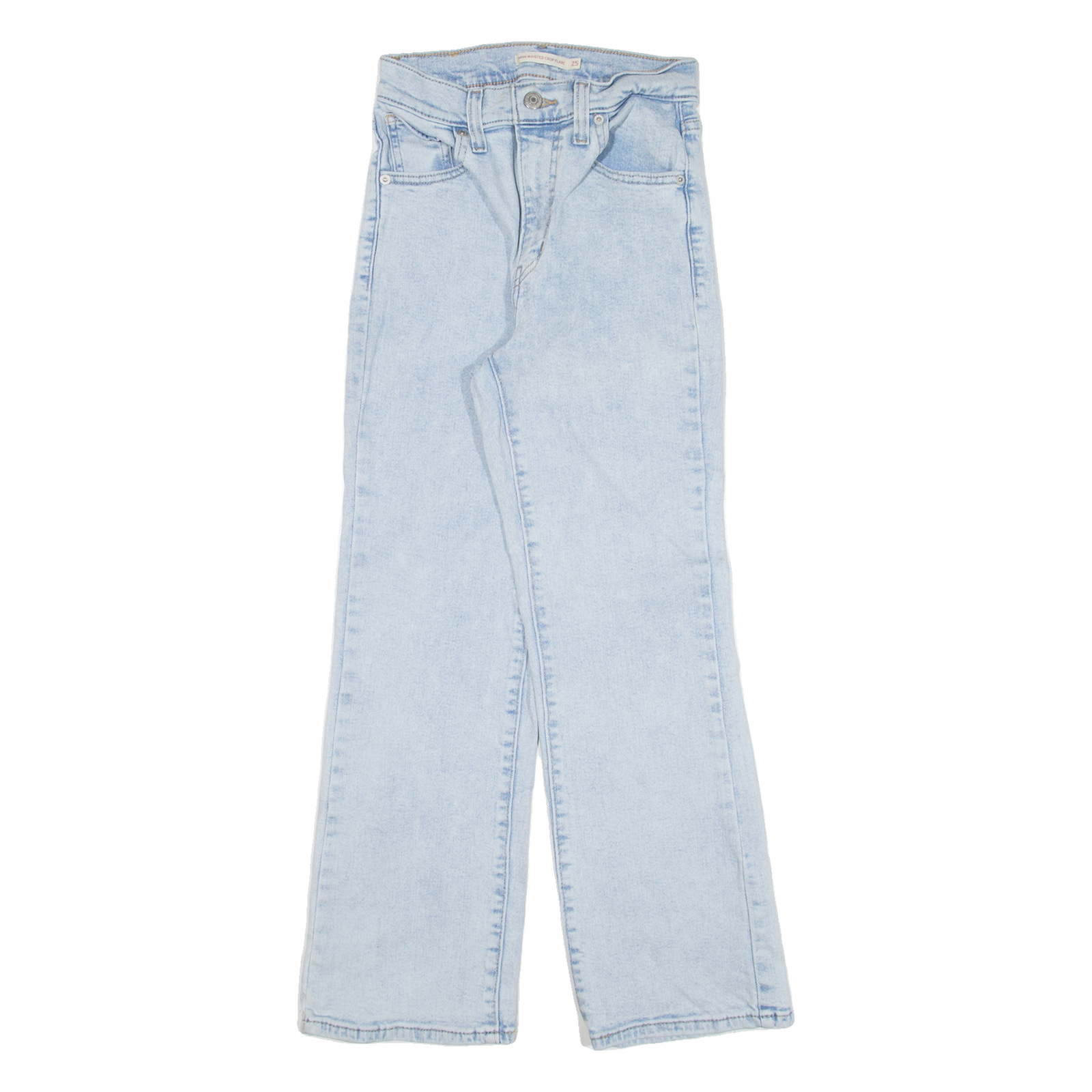 LEVI'S High Waisted Crop Womens Jeans Blue Regular Flared W22 L27 Refurbished - N/A refurbished available on Cerqular