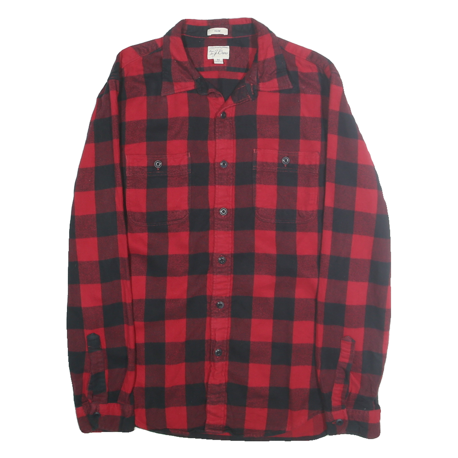 J.CREW Mens Red & Black Checked Shirt S Casual Cotton Long Sleeve Button Shirt Refurbished - N/A refurbished available on Cerqular