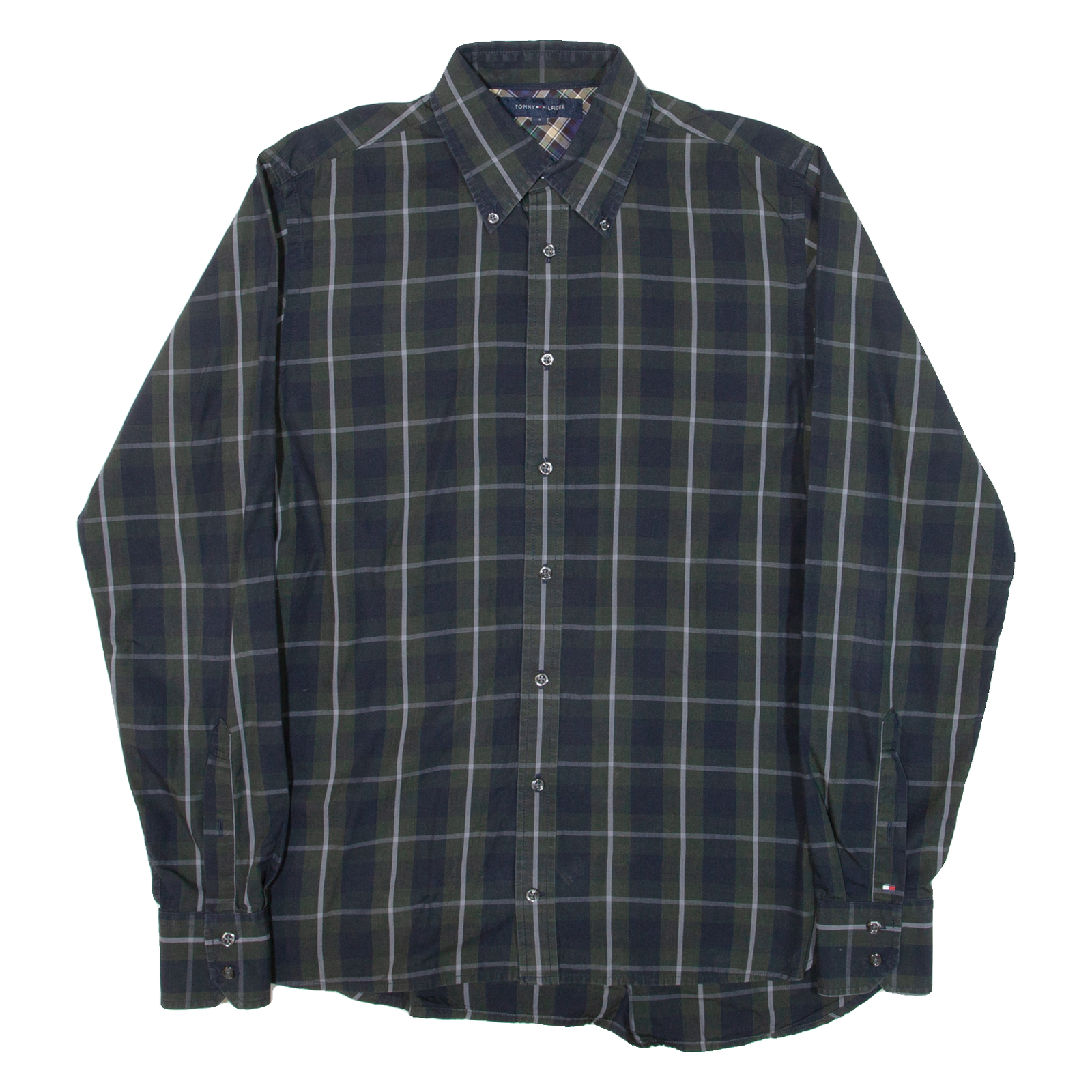 TOMMY HILFIGER Mens Shirt Blue Check Long Sleeve S Refurbished - N/A refurbished available on Cerqular