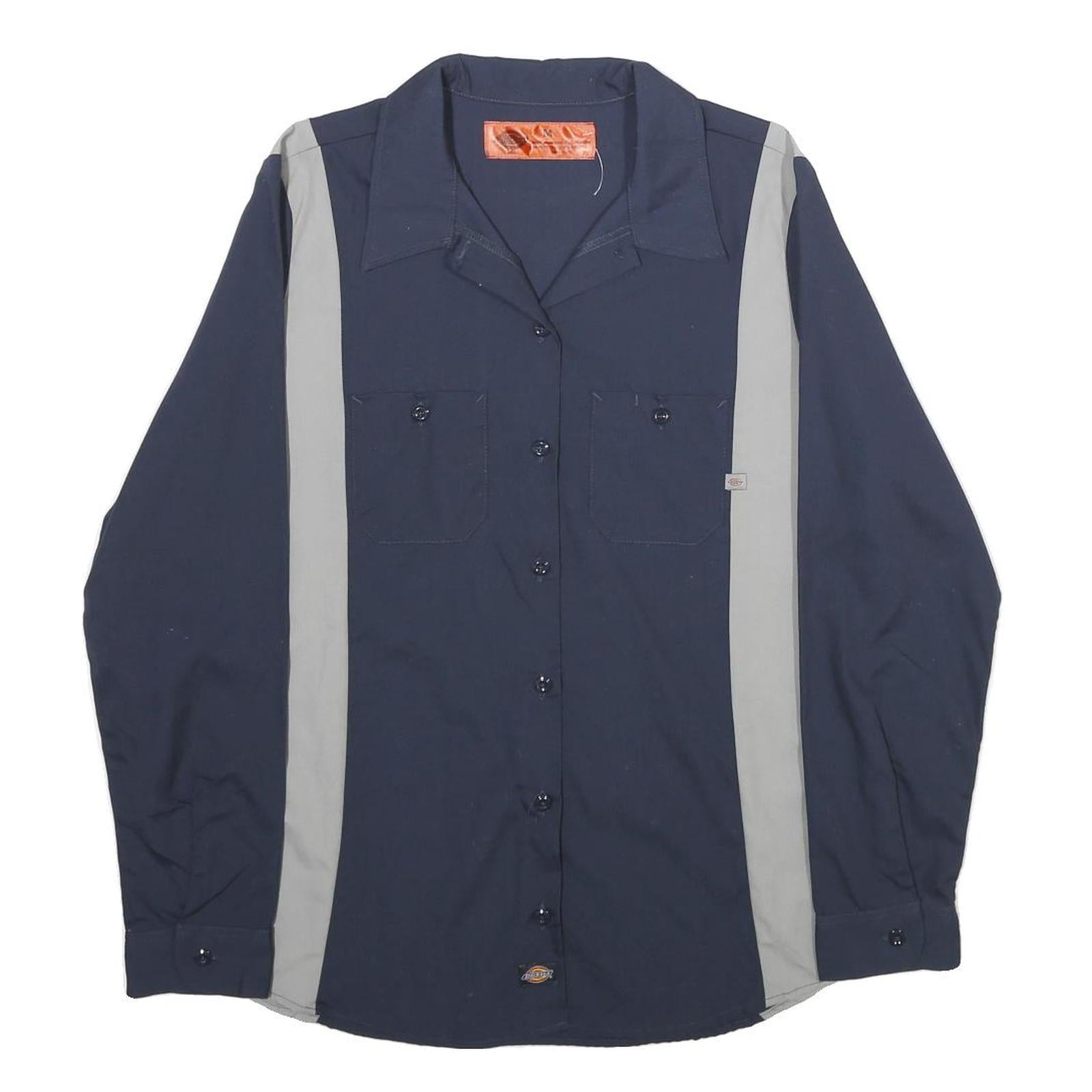 DICKIES Womens Navy & Grey Workwear Shirt M Button Work Style Retro Refurbished - N/A refurbished available on Cerqular