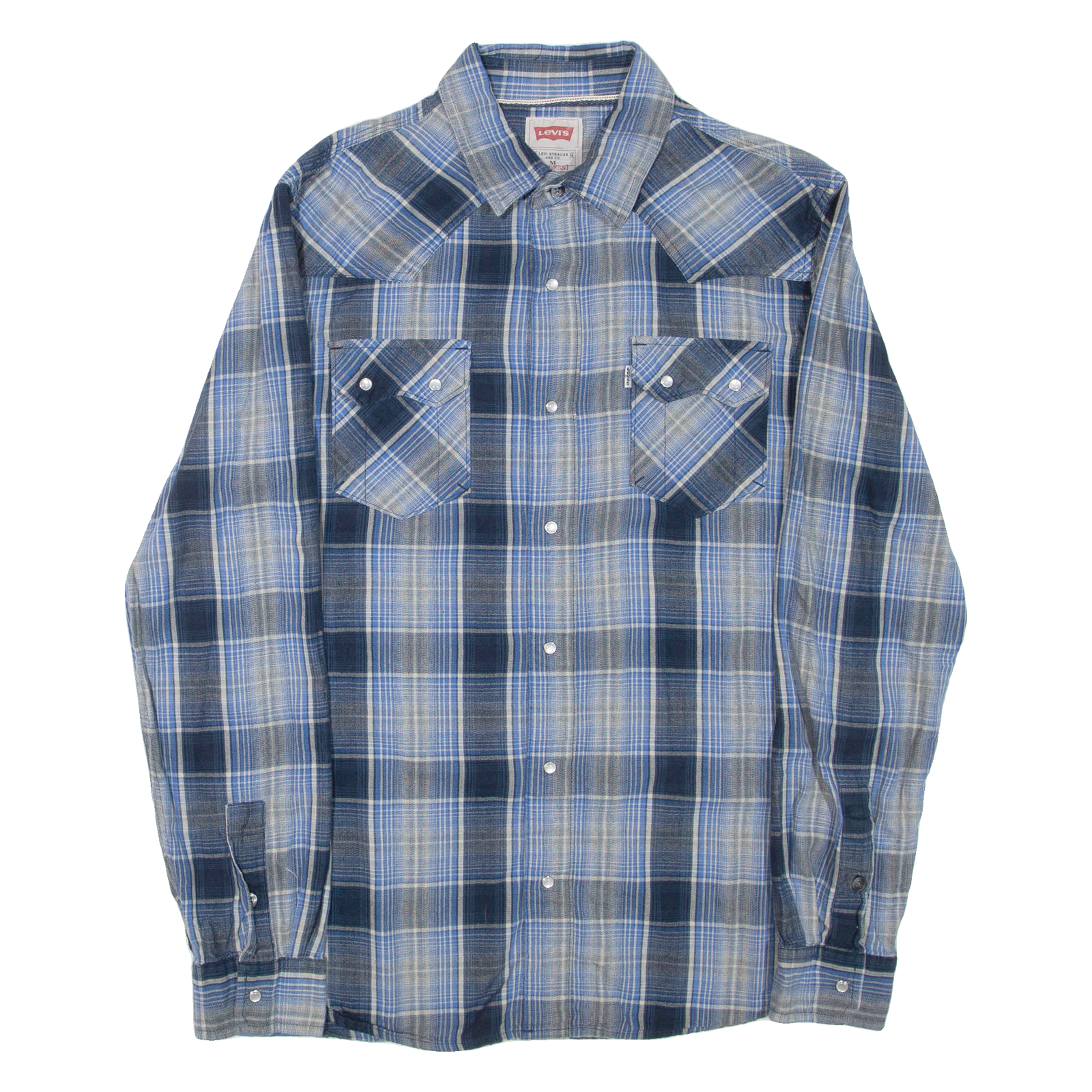 LEVI'S Mens Shirt Blue Check Long Sleeve M Refurbished - N/A refurbished available on Cerqular