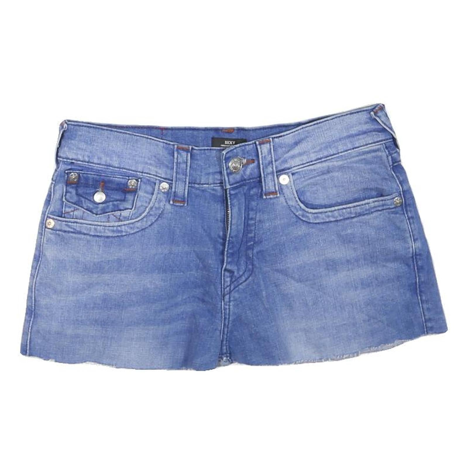 TRUE RELIGION Womens Blue Denim Mini Skirt Cotton Blend Casual Zip Fastening M Refurbished - N/A refurbished available on Cerqular