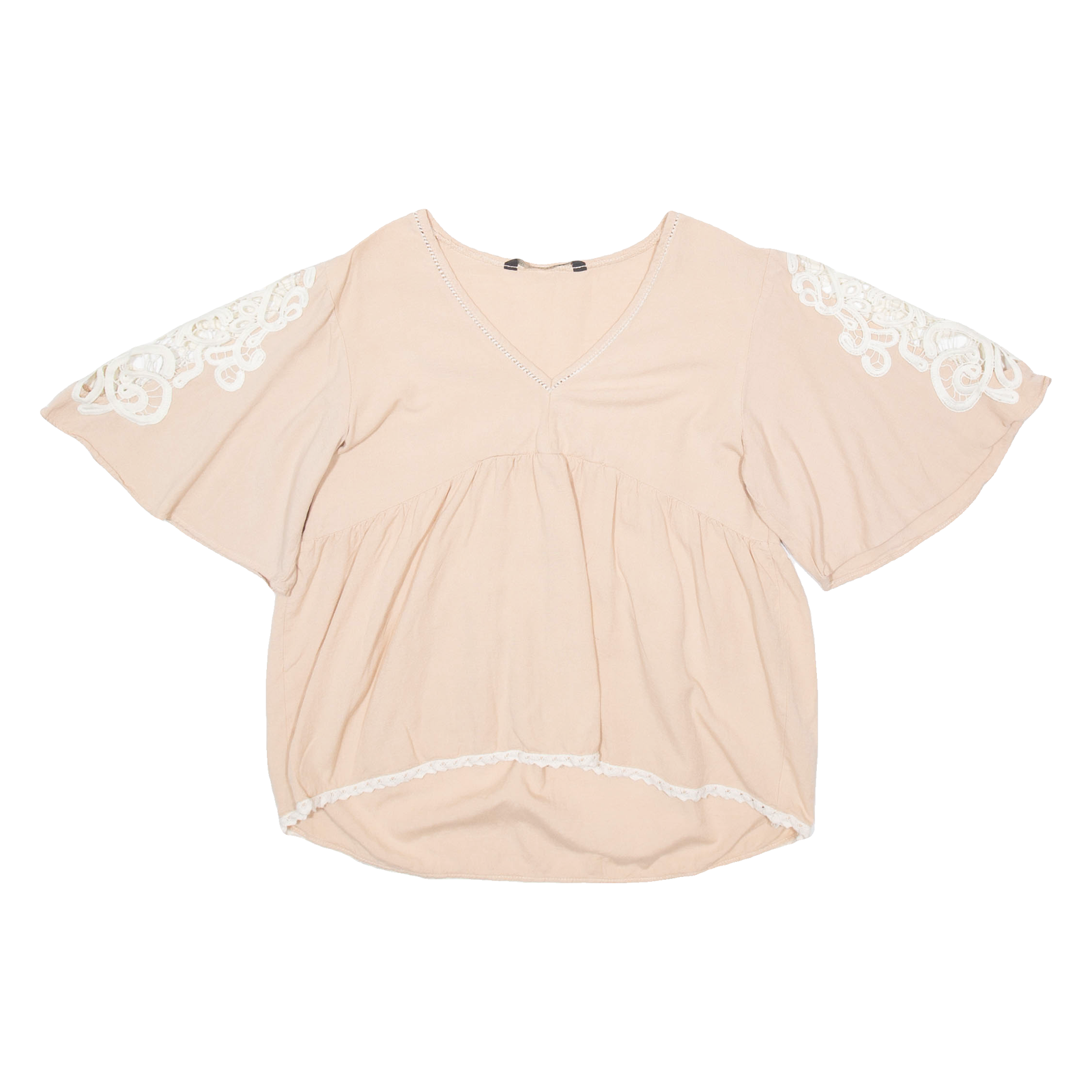 ZARA Womens Blouse Pink V-Neck S Refurbished - N/A refurbished available on Cerqular