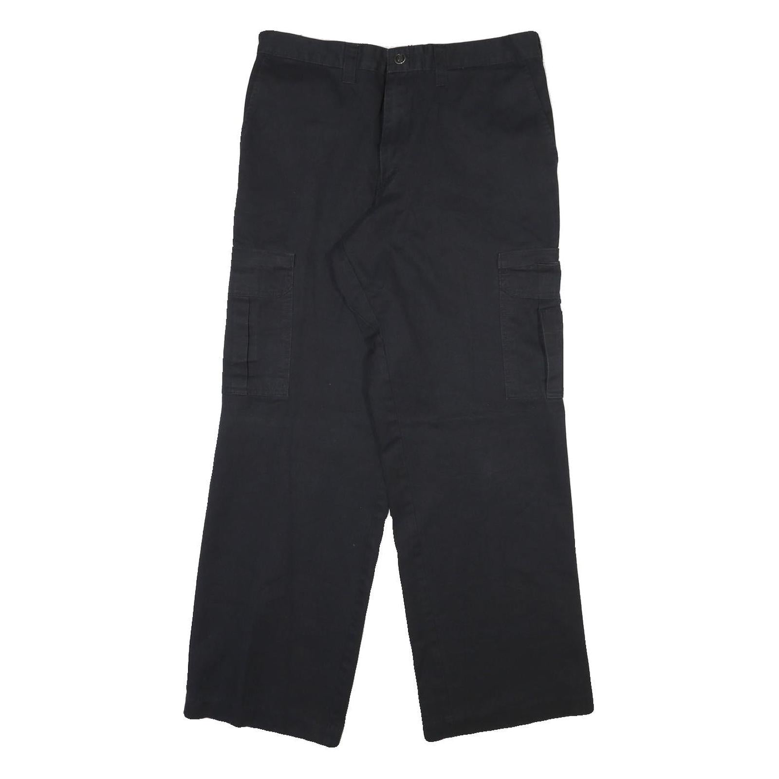 DICKIES Mens Cotton Blend Black Regular Straight Trousers W34 L31 Cargo Workwear Refurbished - N/A refurbished available on Cerqular
