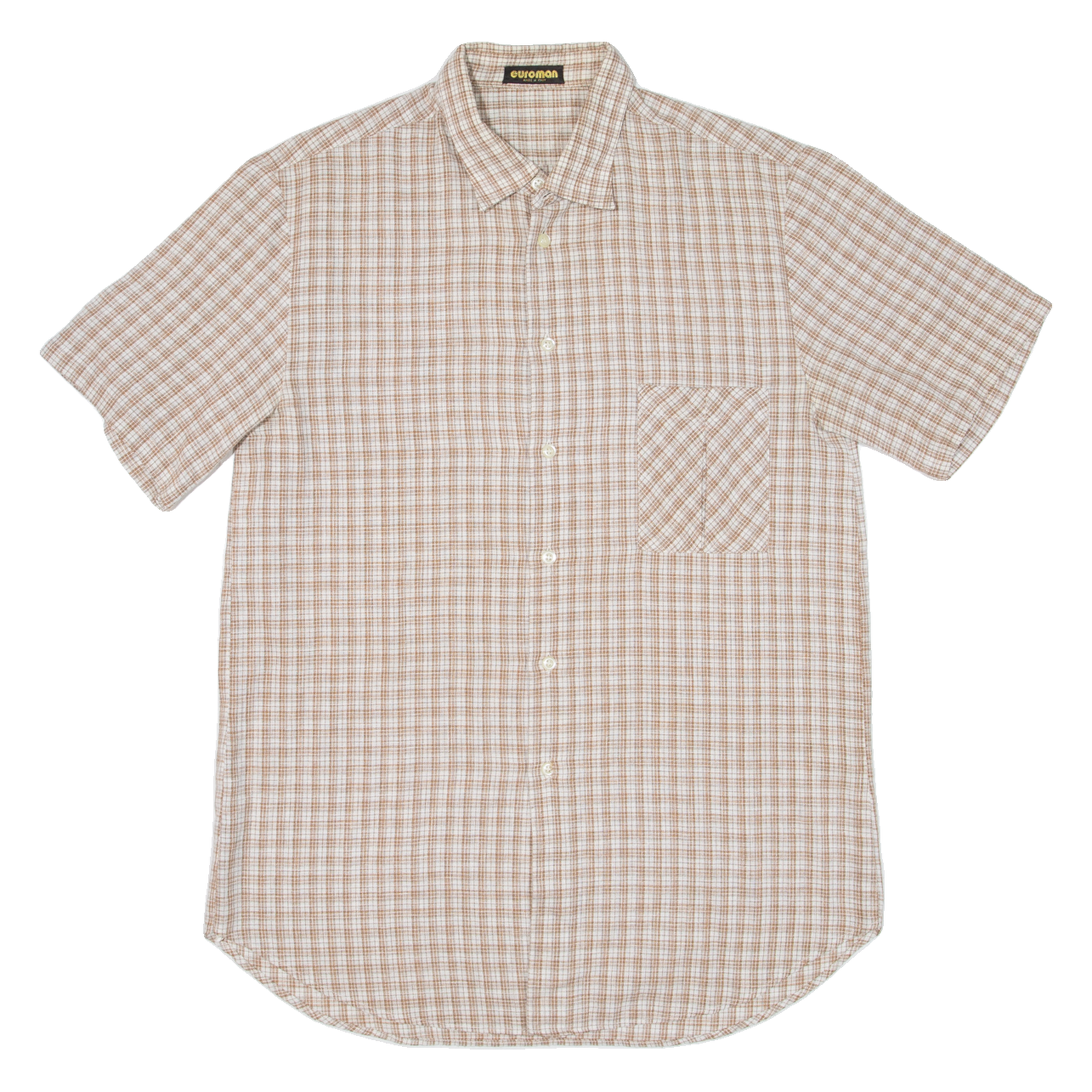 EUROMAN Mens Shirt Brown Check M Refurbished - N/A refurbished available on Cerqular