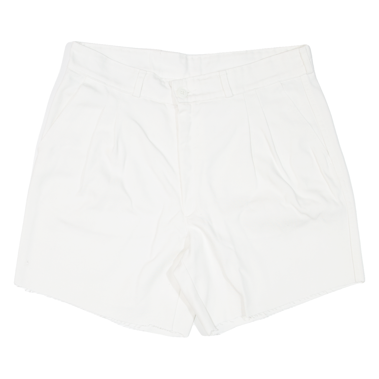 CEE-MEN Pleated Cut-Off Womens Casual Shorts White 90s M W31 Refurbished - N/A refurbished available on Cerqular