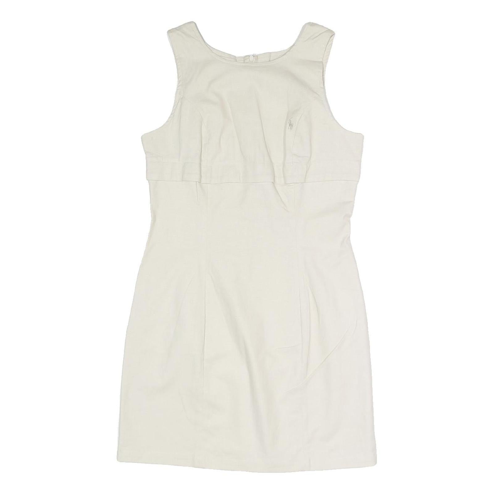 POLO RALPH LAUREN Womens White Cotton Blend Sleeveless Day Dress L Classic Fit Refurbished - N/A refurbished available on Cerqular