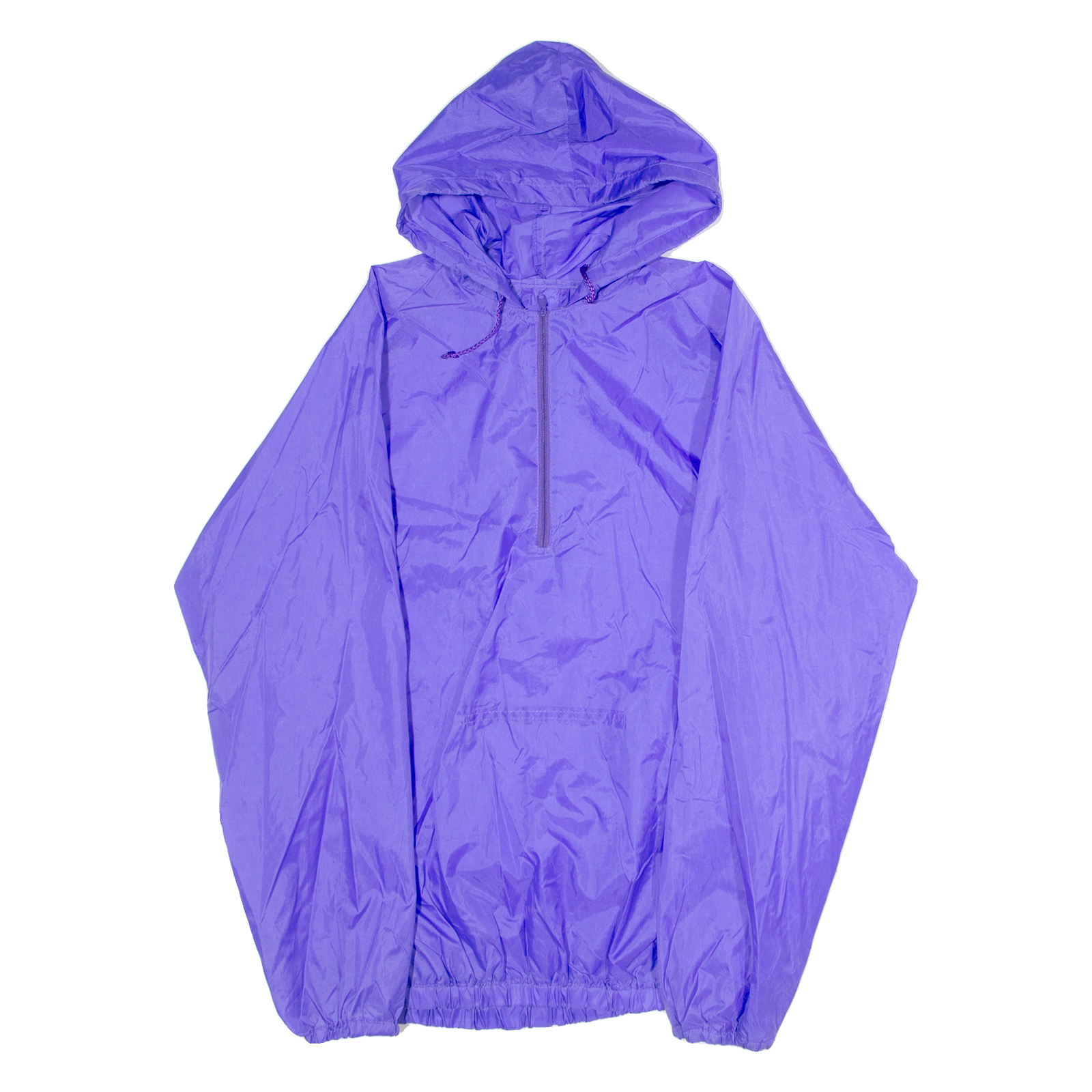 Mens Anorak Jacket Purple Nylon 90s Hooded ONE SIZE Refurbished - N/A refurbished available on Cerqular