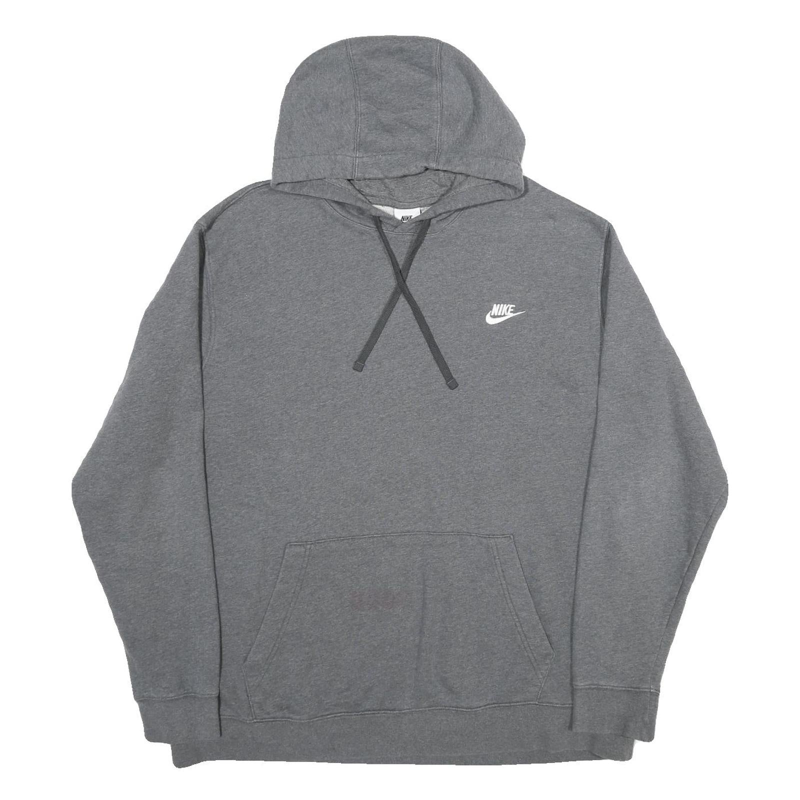 NIKE Mens Grey Hoodie 2XL Cotton Casual Pullover Sweatshirt Refurbished - N/A refurbished available on Cerqular