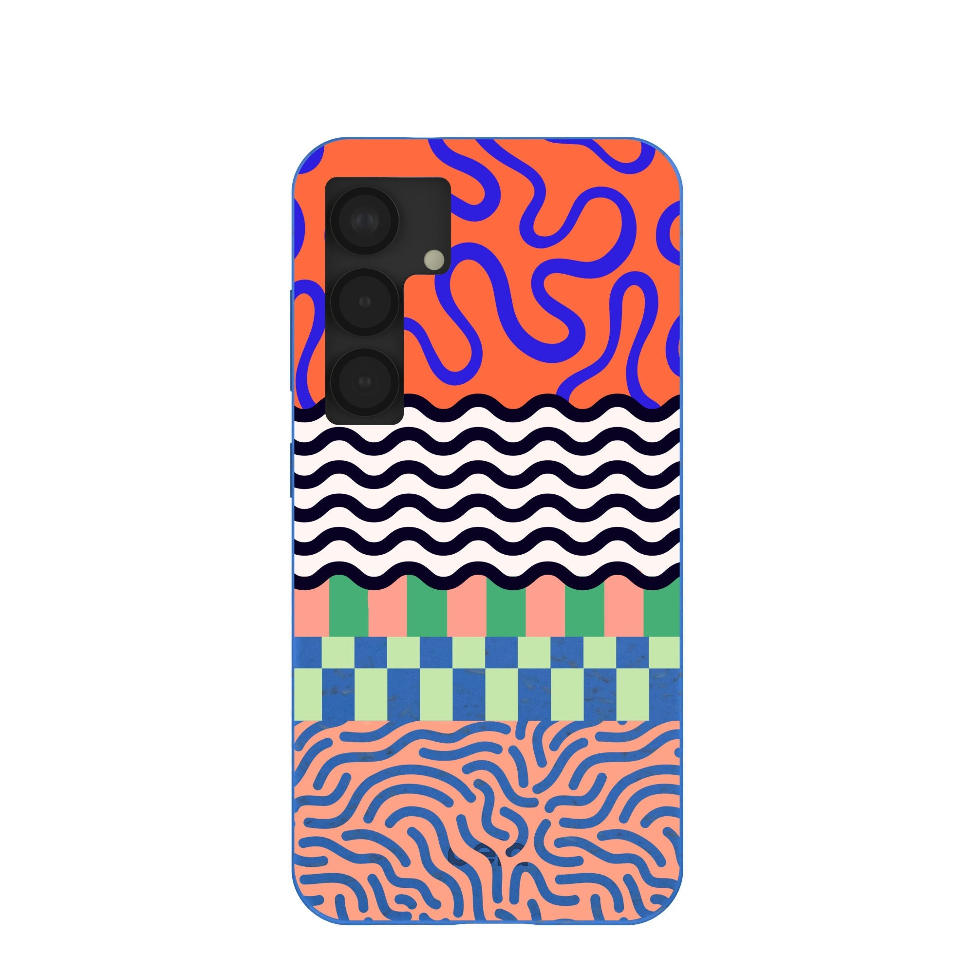 Electric Blue Tangerine Mix Samsung Galaxy S25 Case Refurbished - Pela Case refurbished available on Cerqular