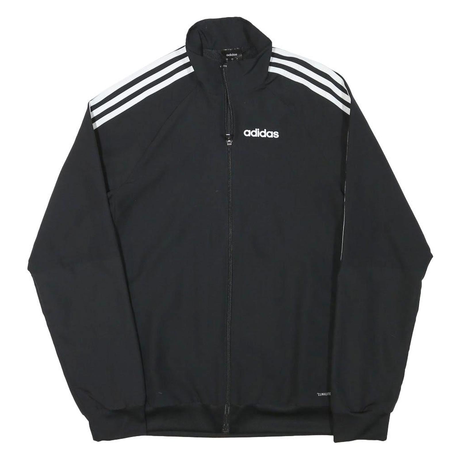 ADIDAS Mens Black & White Track Jacket XS Polyester Blend Plain Zip Casual Refurbished - N/A refurbished available on Cerqular
