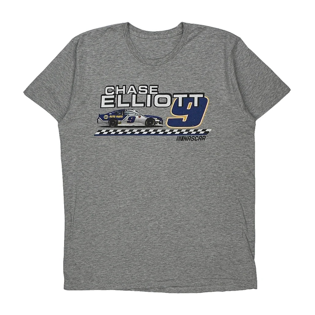 Nascar Nascar T-Shirt - Large Grey Cotton Refurbished - Thrifted (note: this is a term often used to describe second- refurbished available on Cerqular