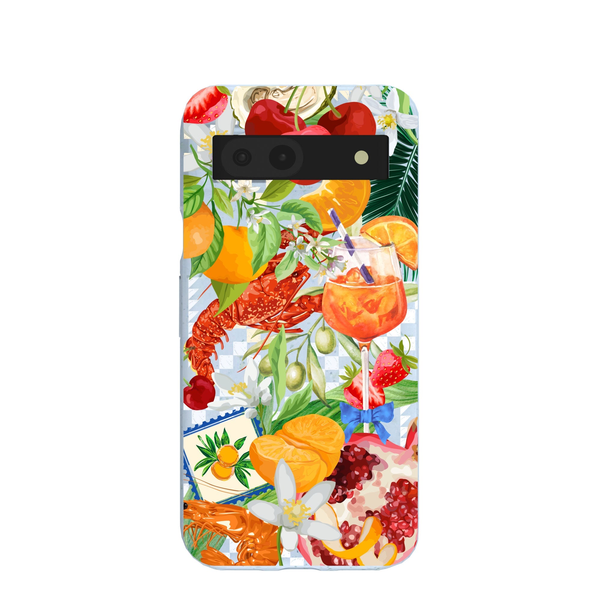 Powder Blue Mediterranean Summers Google Pixel 8a Case Refurbished - Pela Case refurbished available on Cerqular