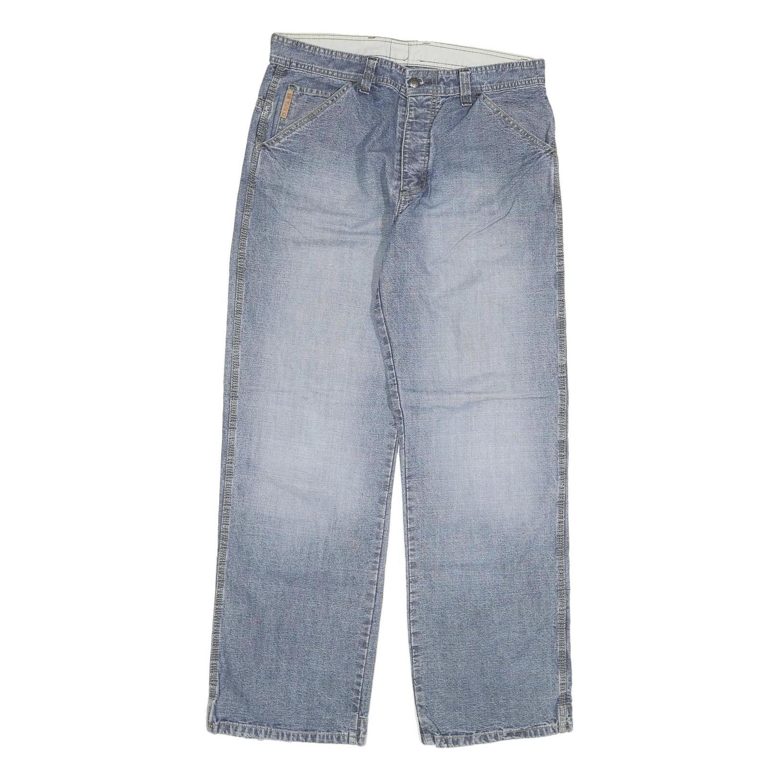 RIVER ISLAND Mens Regular Fit Blue Denim Jeans W32 L32 Button Closure Casual Refurbished - N/A refurbished available on Cerqular