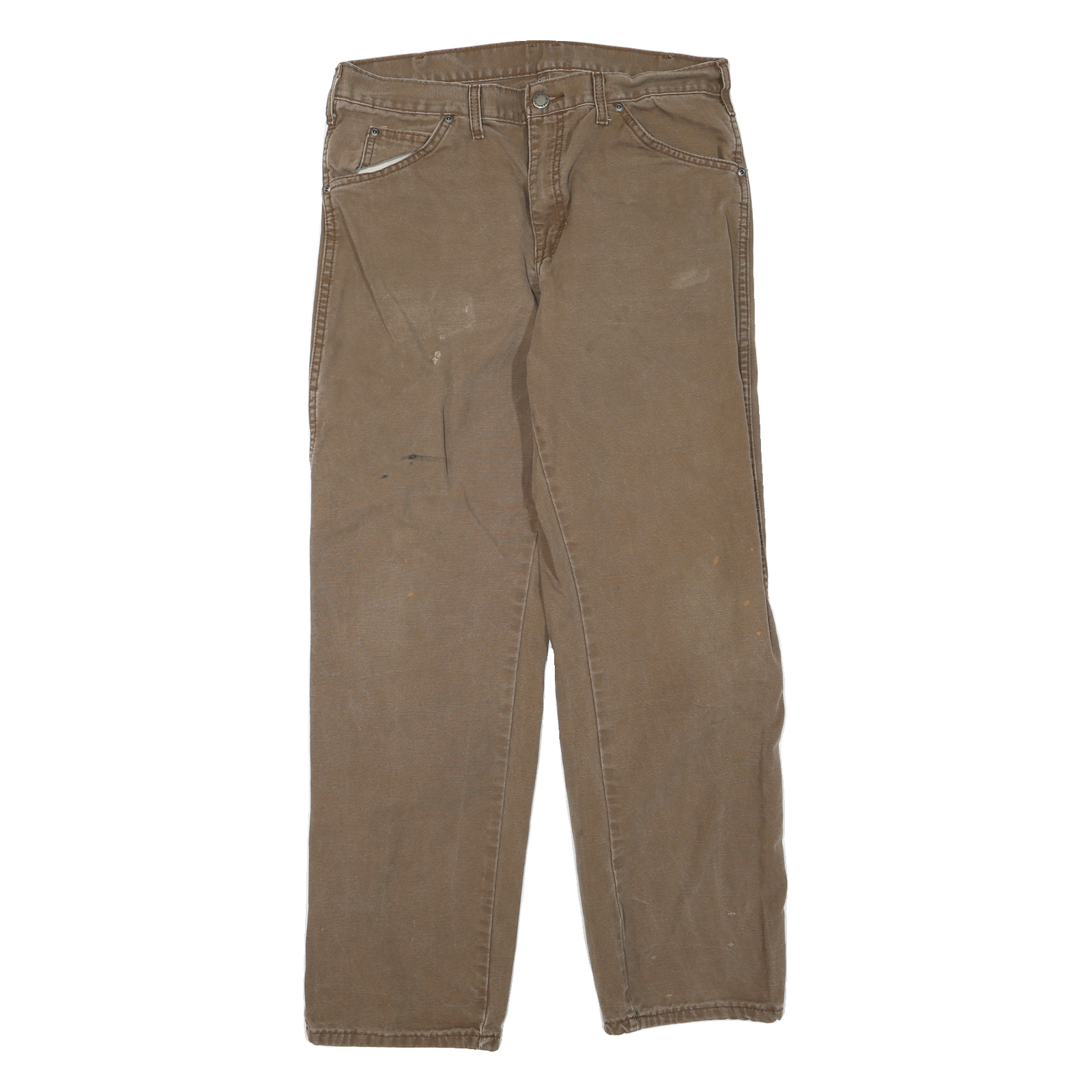 DICKIES Mens Jeans Brown Regular Straight Denim Medium W32 L30 Workwear Zip Refurbished - N/A refurbished available on Cerqular
