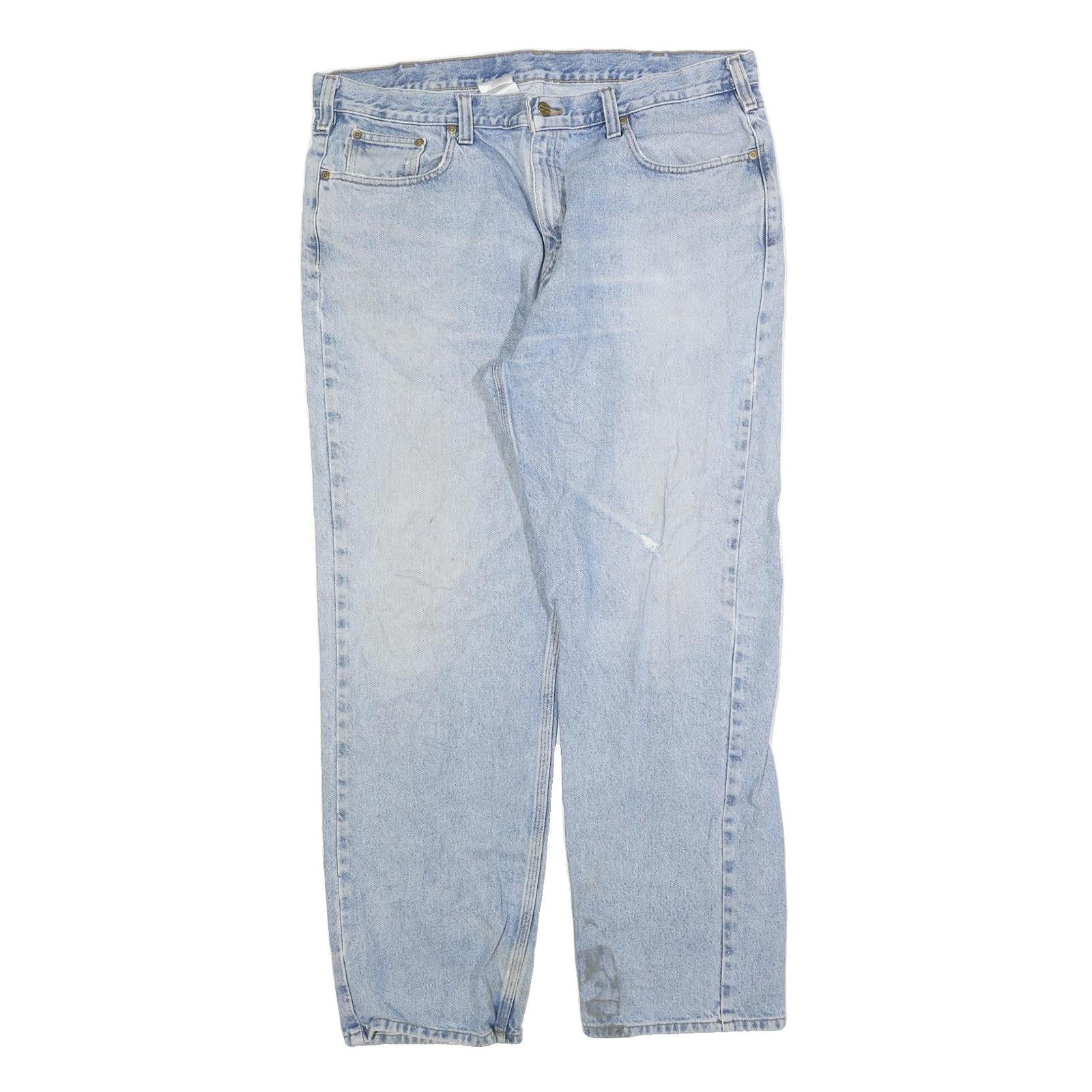 CARHARTT Mens Jeans Light Blue Relaxed Straight Denim Stone Wash W40 L32 Casual Refurbished - N/A refurbished available on Cerqular