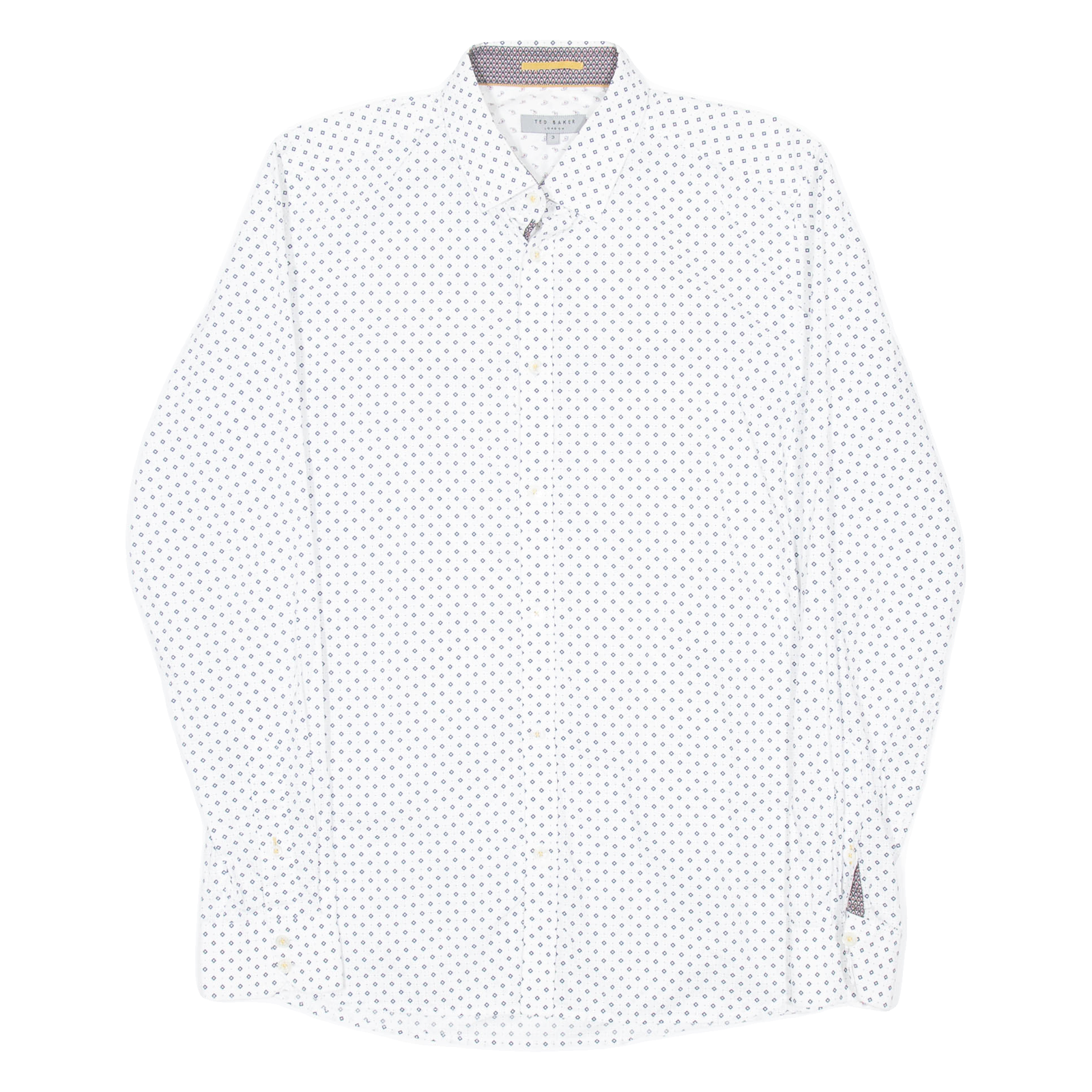 TED BAKER Mens Shirt White Diamond Long Sleeve M Refurbished - N/A refurbished available on Cerqular