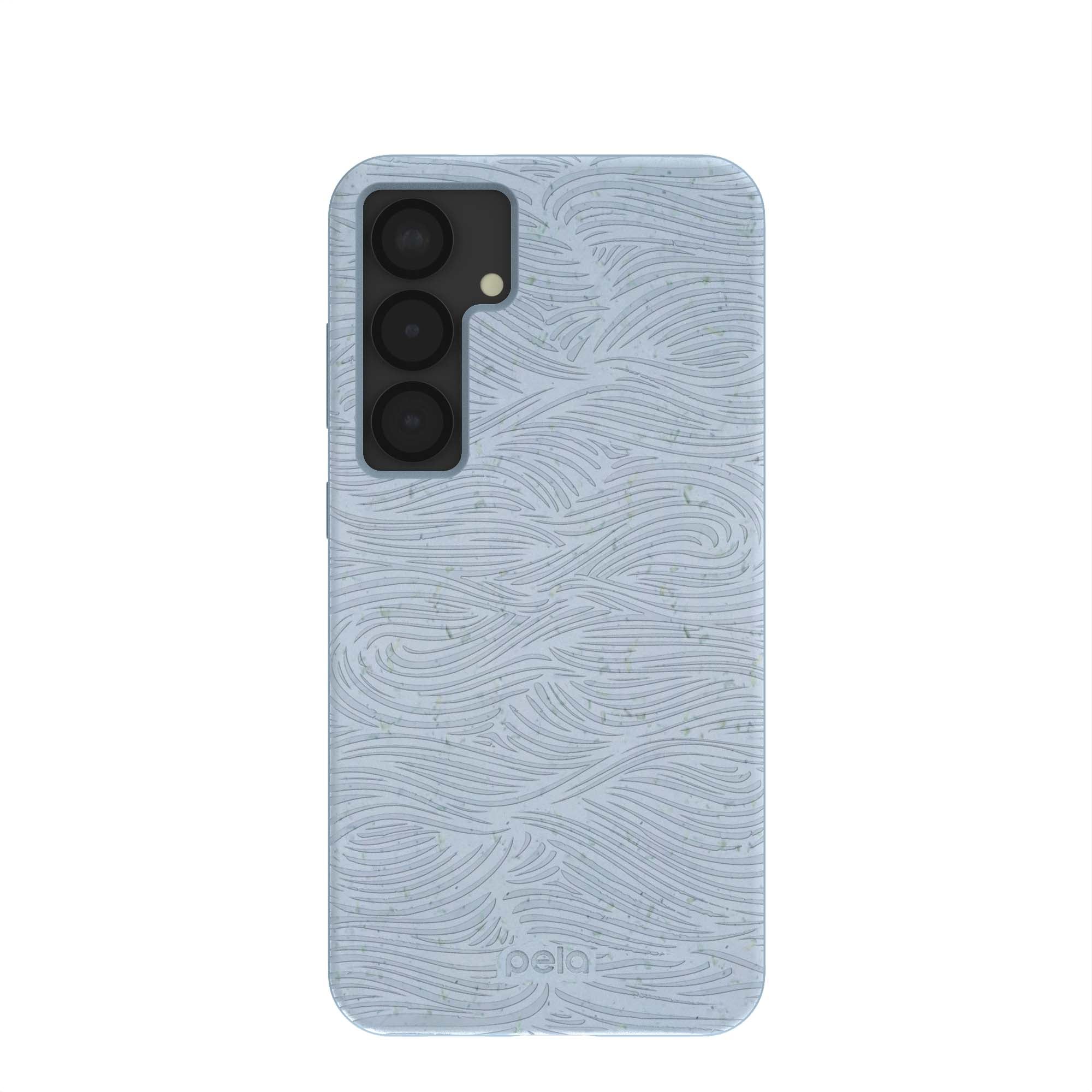 Powder Blue Ebb and Flow Samsung Galaxy S25+(Plus) Case Refurbished - Pela Case refurbished available on Cerqular