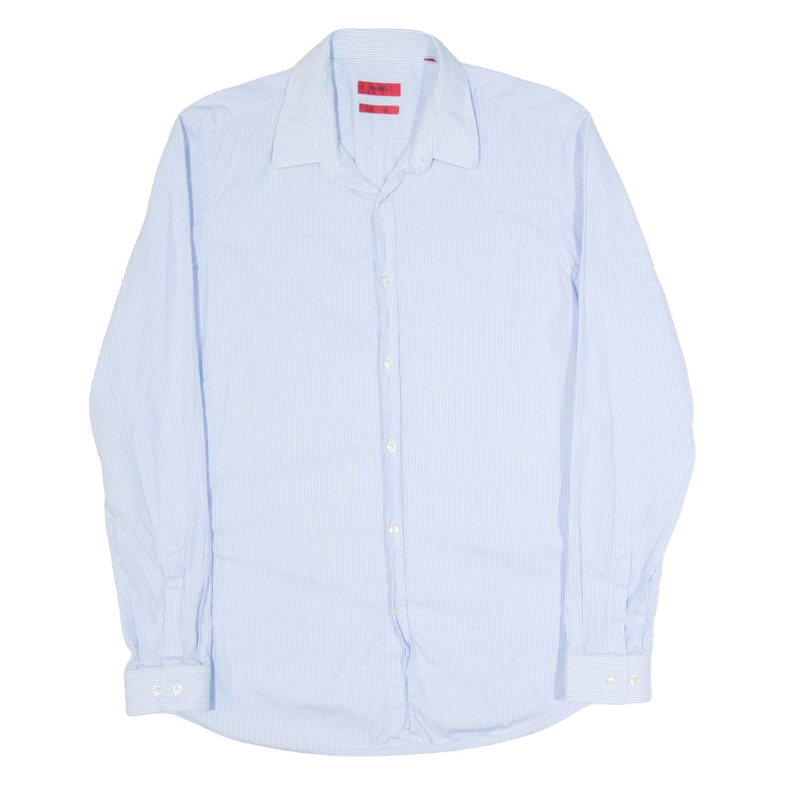 HUGO BOSS Slim Fit Mens Shirt Blue Striped Long Sleeve M Refurbished - N/A refurbished available on Cerqular