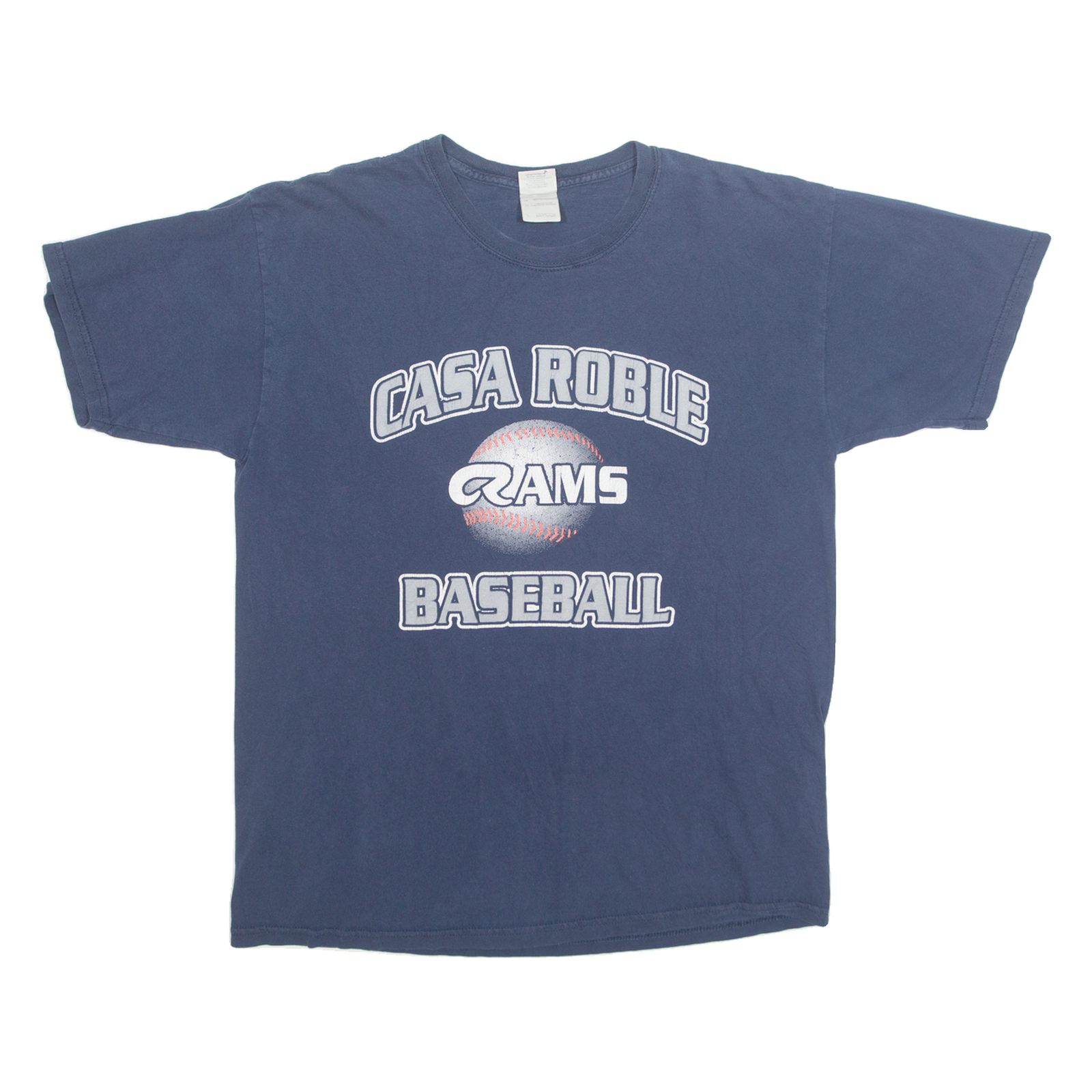 GILDAN Casa Roble Rams Baseball Mens T-Shirt Blue USA L Refurbished - N/A refurbished available on Cerqular