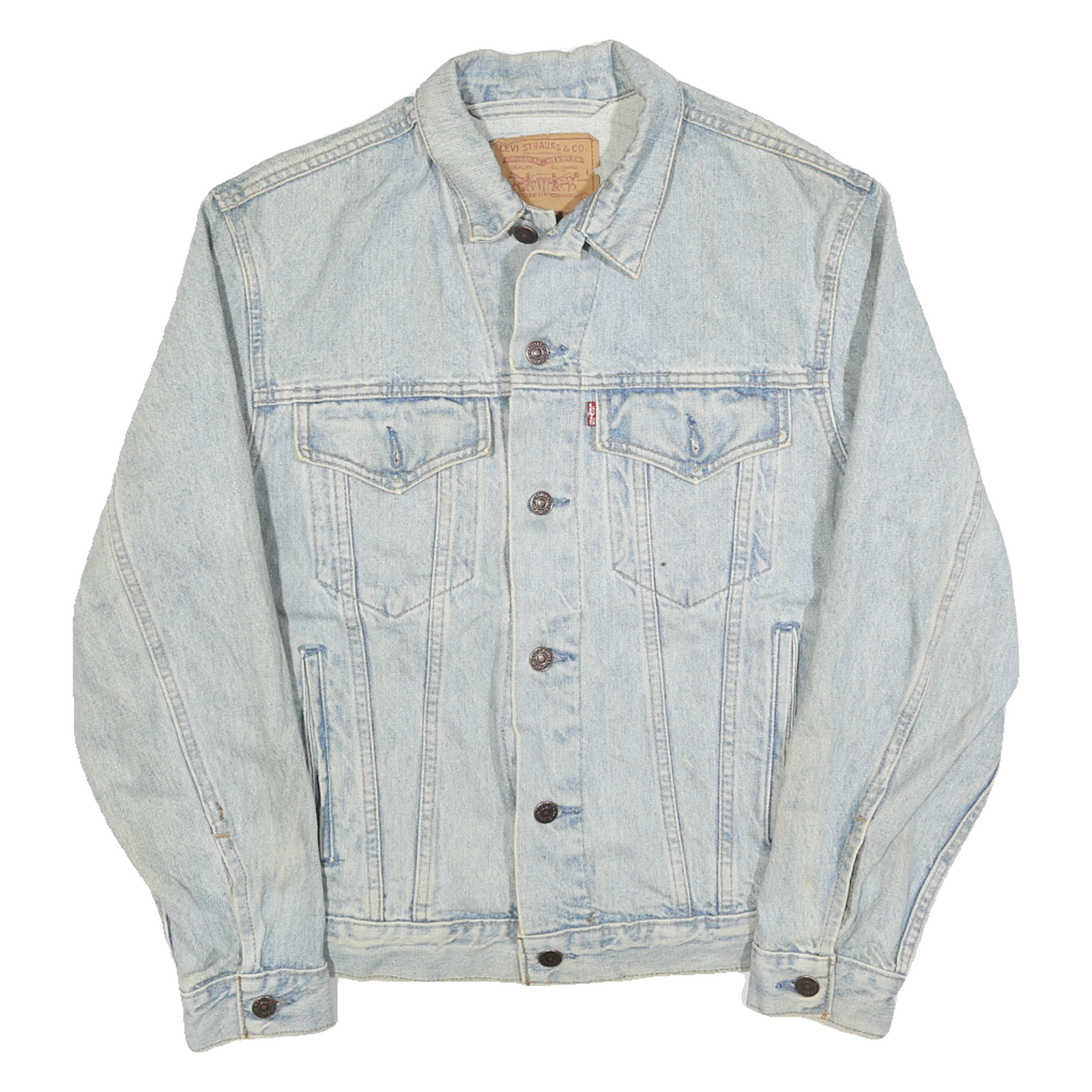 Buy LEVI'S Mens Blue Denim Jacket M Classic Cotton Button Closure Chest Pockets Refurbished - $46.79 LEVI'S Mens Blue Denim Jacket M Classic Cotton Button Closure Chest Pockets Refurbished - N/A refurbished available on Cerqular