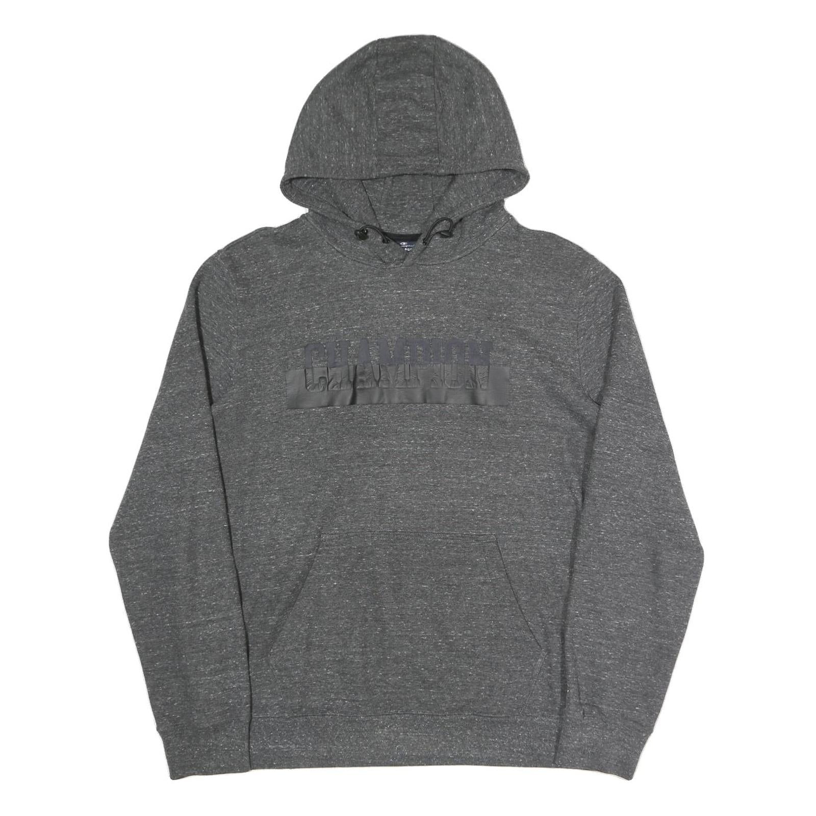 CHAMPION Mens Grey Hoodie XL Cotton Blend Pullover Sweatshirt Drawstring Refurbished - N/A refurbished available on Cerqular