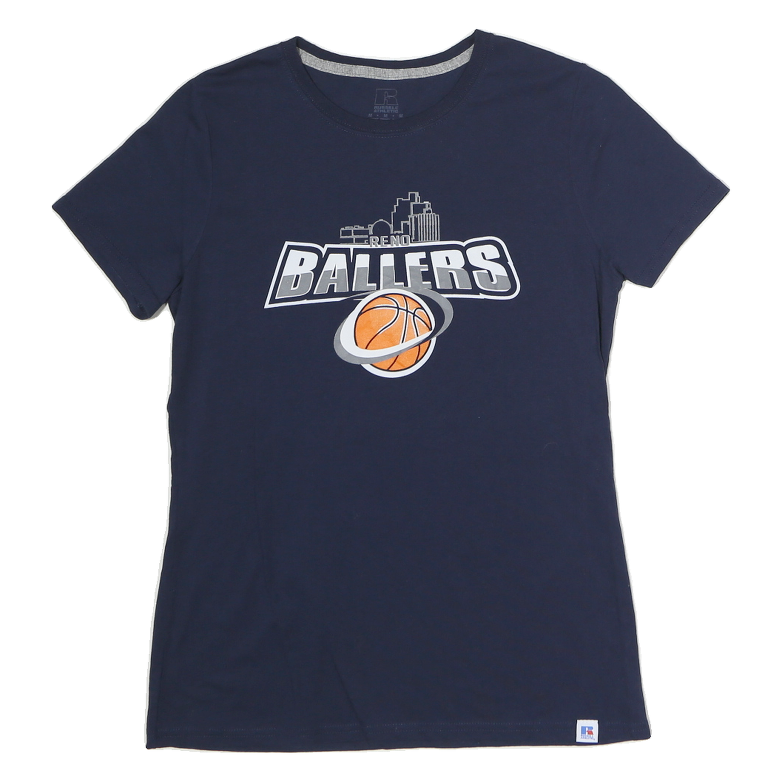RUSSELL ATHLETIC Mens Navy Blue Ballers Graphic T-Shirt M Short Sleeve Crew Neck Refurbished - N/A refurbished available on Cerqular