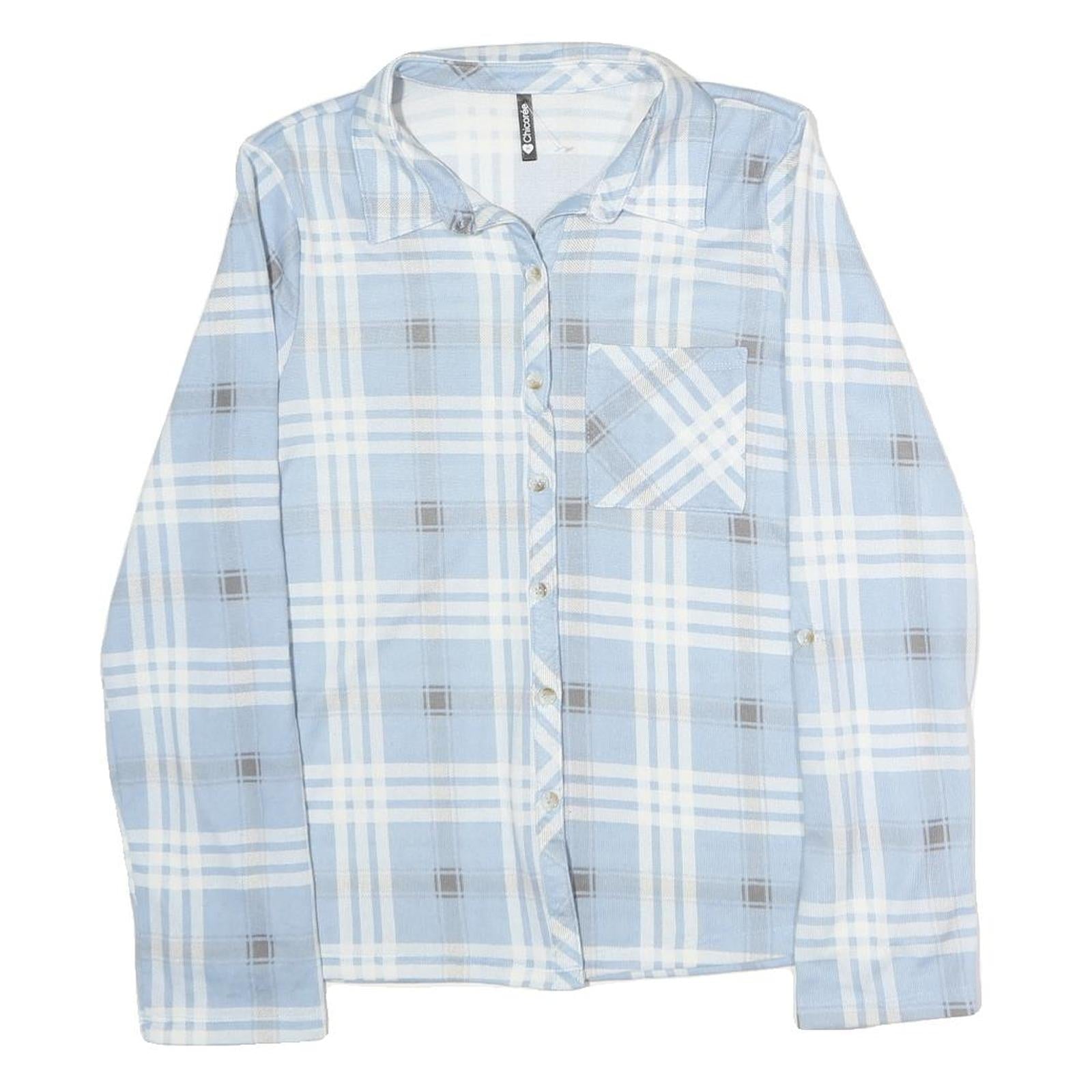 Buy CHICOREE Womens Blue & White Check Shirt M Cotton Blend Button Long Sleeve Refurbished - $19.49 CHICOREE Womens Blue & White Check Shirt M Cotton Blend Button Long Sleeve Refurbished - N/A refurbished available on Cerqular