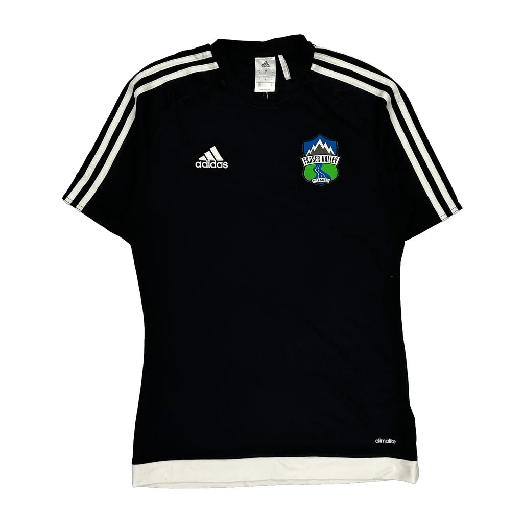 Fraser Valley Adidas Football Shirt - Small Black Polyester Refurbished - Thrifted (note: this is a term often used to describe second- refurbished available on Cerqular