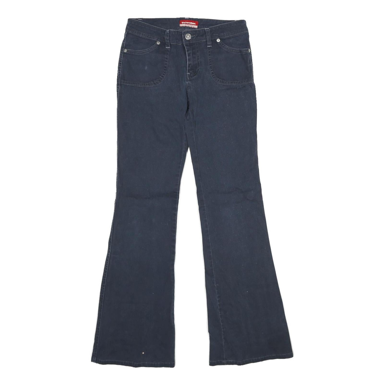 UNION BAY Womens Dark Blue Relaxed Flared Denim Jeans W26 L32 Classic Comfort Refurbished - N/A refurbished available on Cerqular