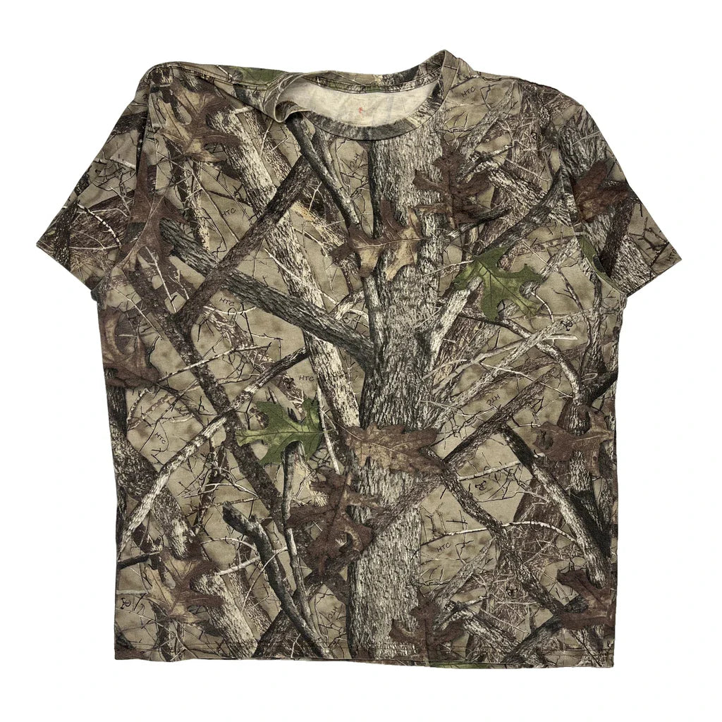 Duck Head Camo T-Shirt - 3XL Green Cotton Refurbished - Thrifted (note: this is a term often used to describe second- refurbished available on Cerqular