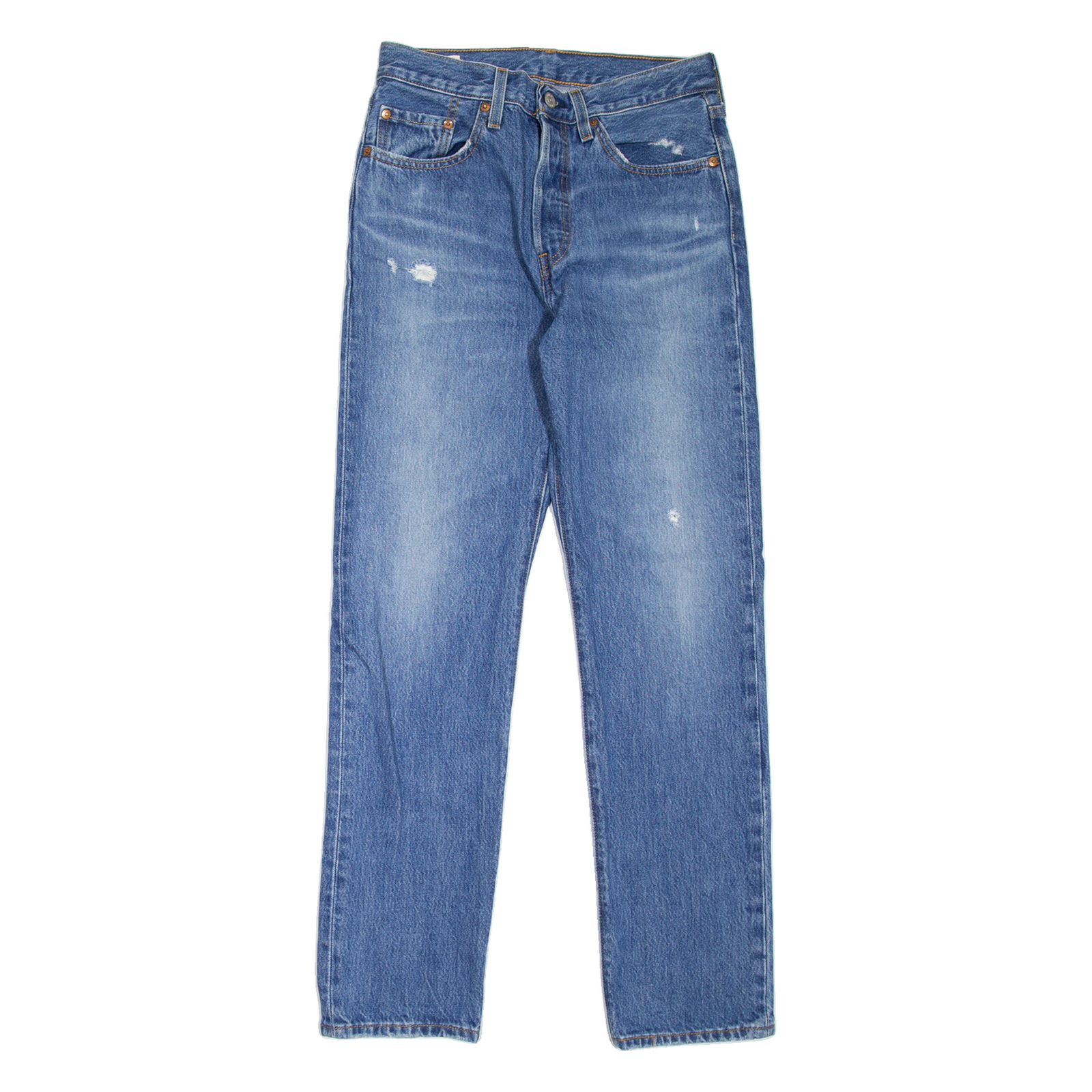 LEVI'S 501 BIG E Jeans Distressed Womens Blue Straight Stone Wash W26 L30 Refurbished - N/A refurbished available on Cerqular