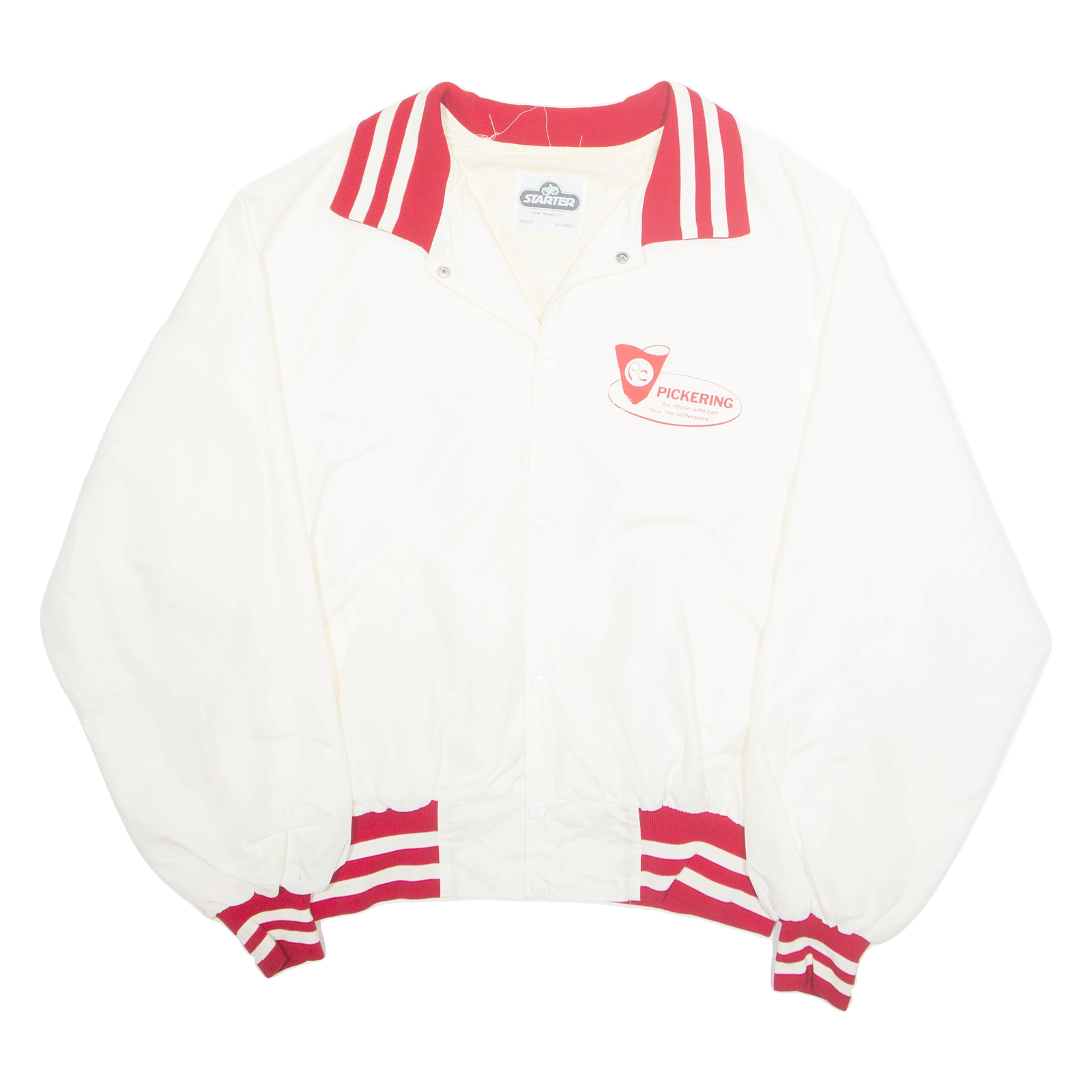 STARTER Mens Varsity Jacket White USA XL Refurbished - N/A refurbished available on Cerqular