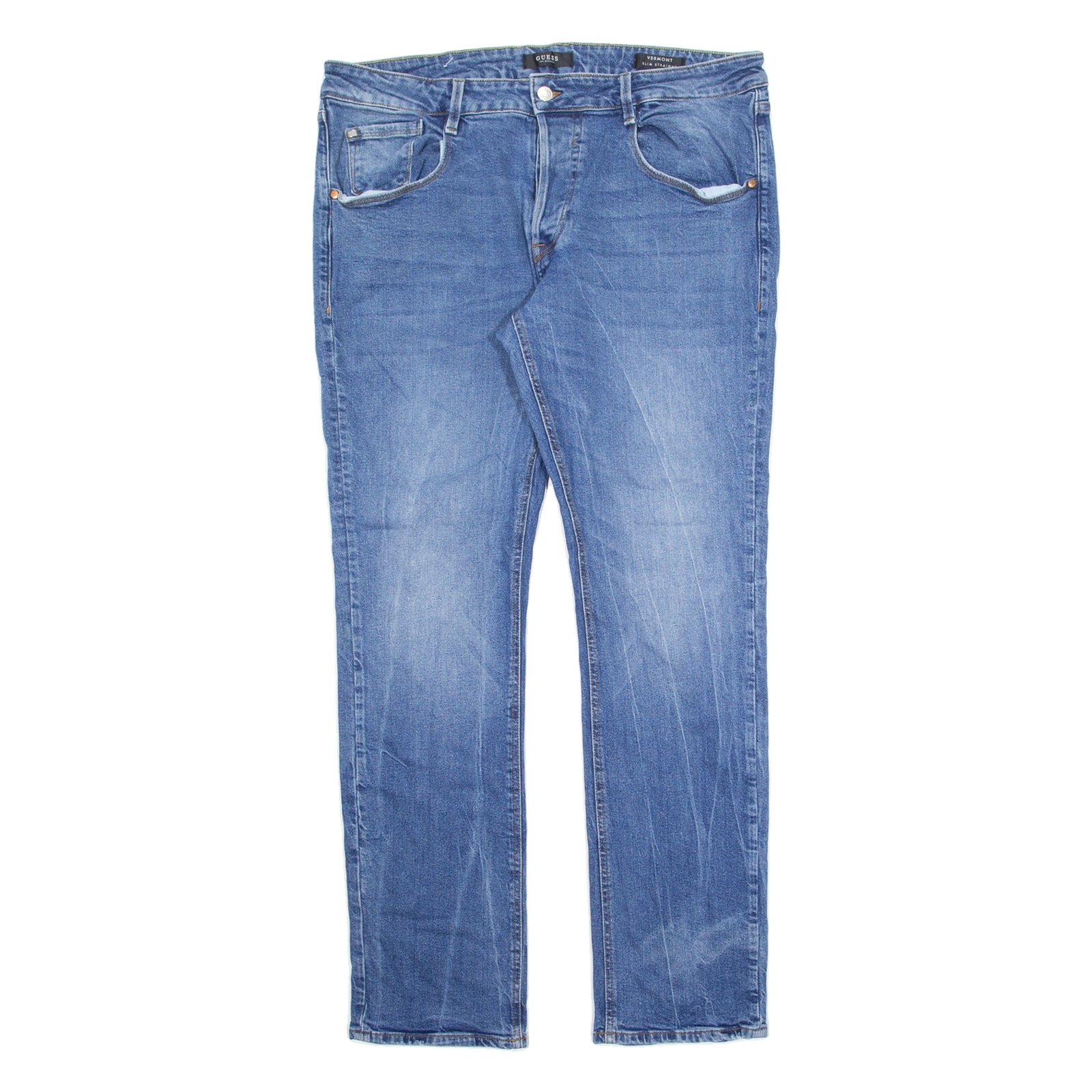 GUESS Vermont Mens Jeans Blue Slim Straight Stone Wash W38 L34 Refurbished - N/A refurbished available on Cerqular