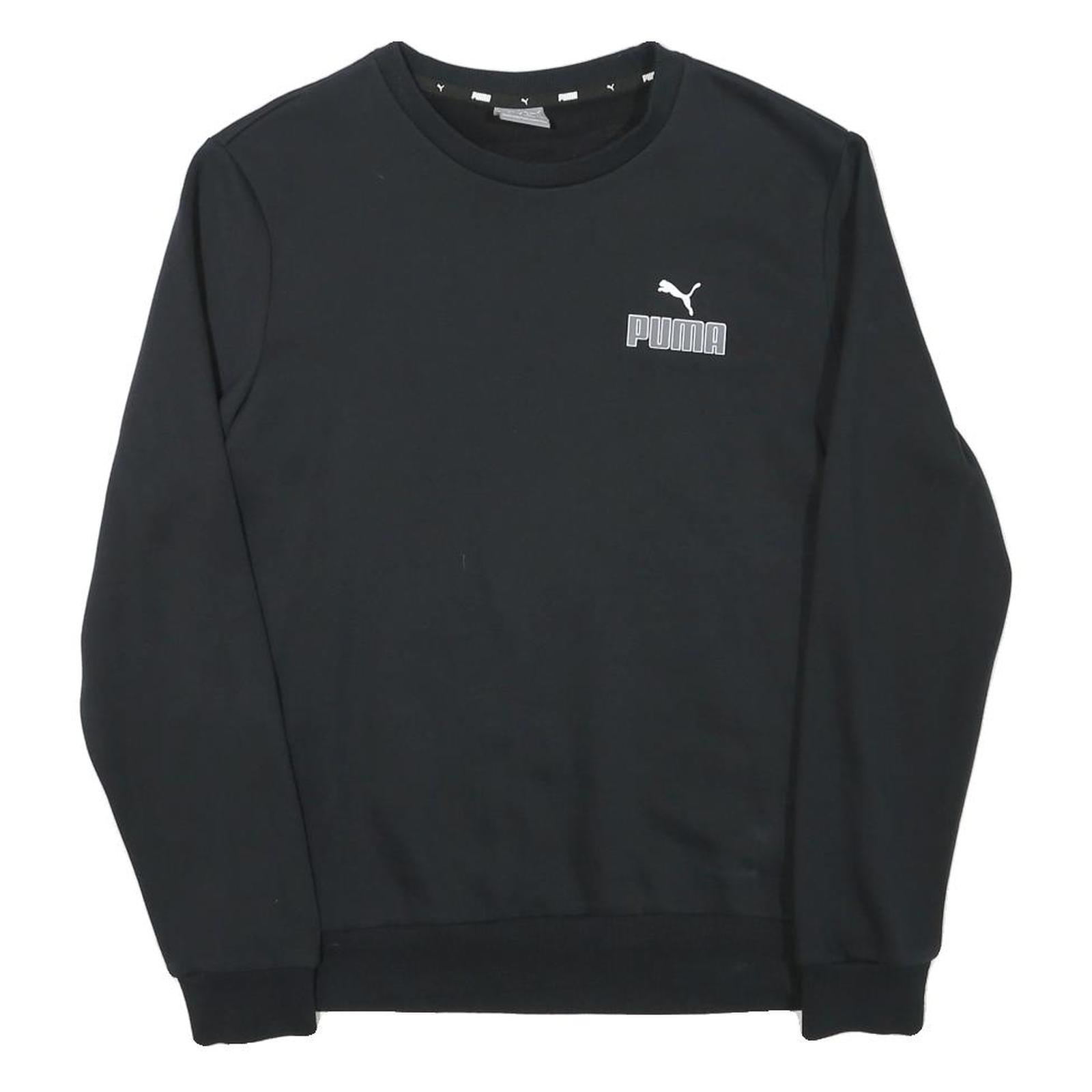 PUMA Mens Black Crew Neck S Cotton Blend Pullover Sweatshirt Lightweight Refurbished - N/A refurbished available on Cerqular