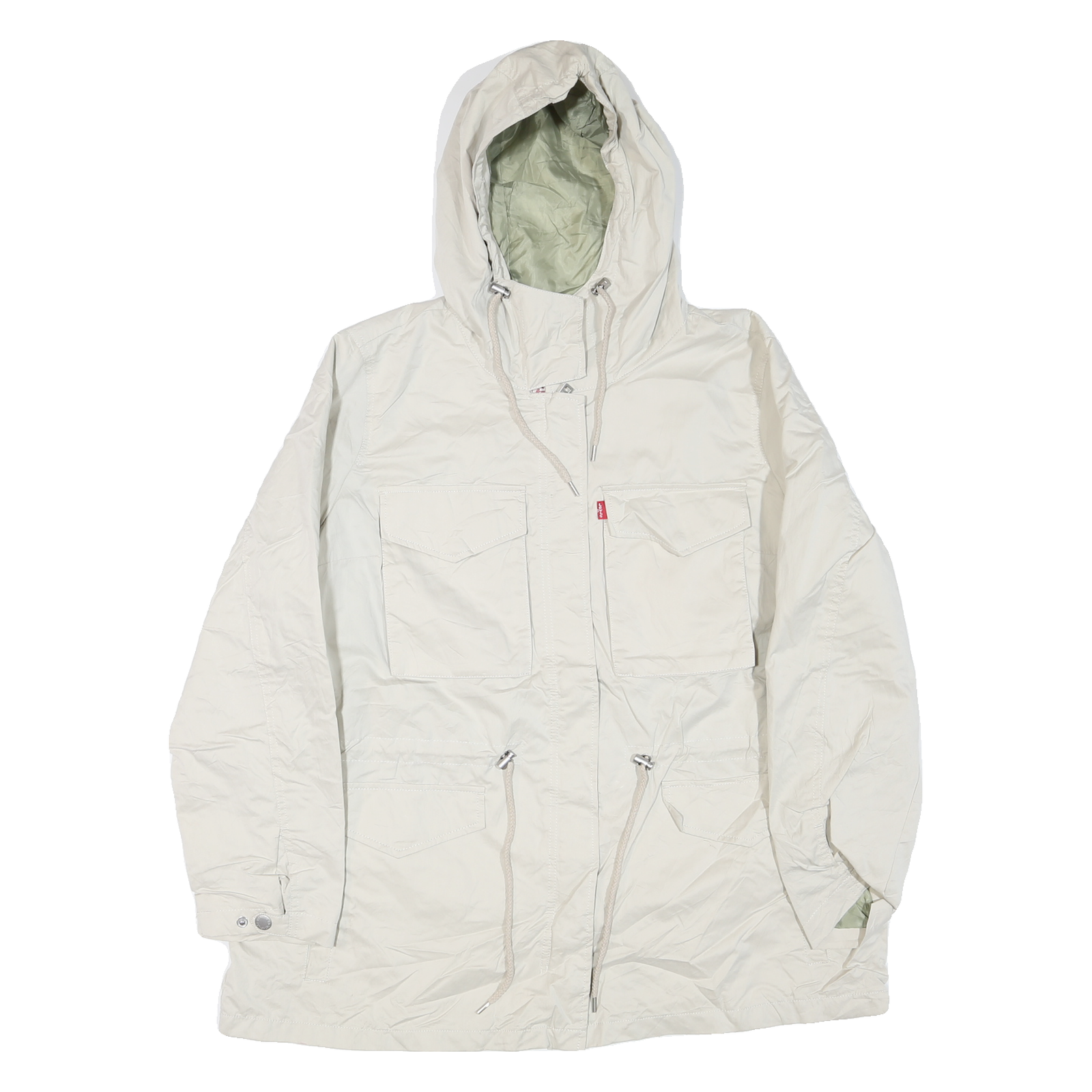 LEVI'S Womens White Hooded Zip Jacket XL Polyester Blend Casual Outerwear Refurbished - N/A refurbished available on Cerqular
