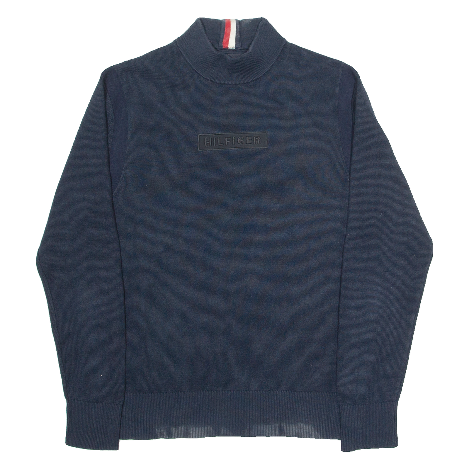 TOMMY HILFIGER Mens Jumper Blue High Neck Tight Knit M Refurbished - N/A refurbished available on Cerqular