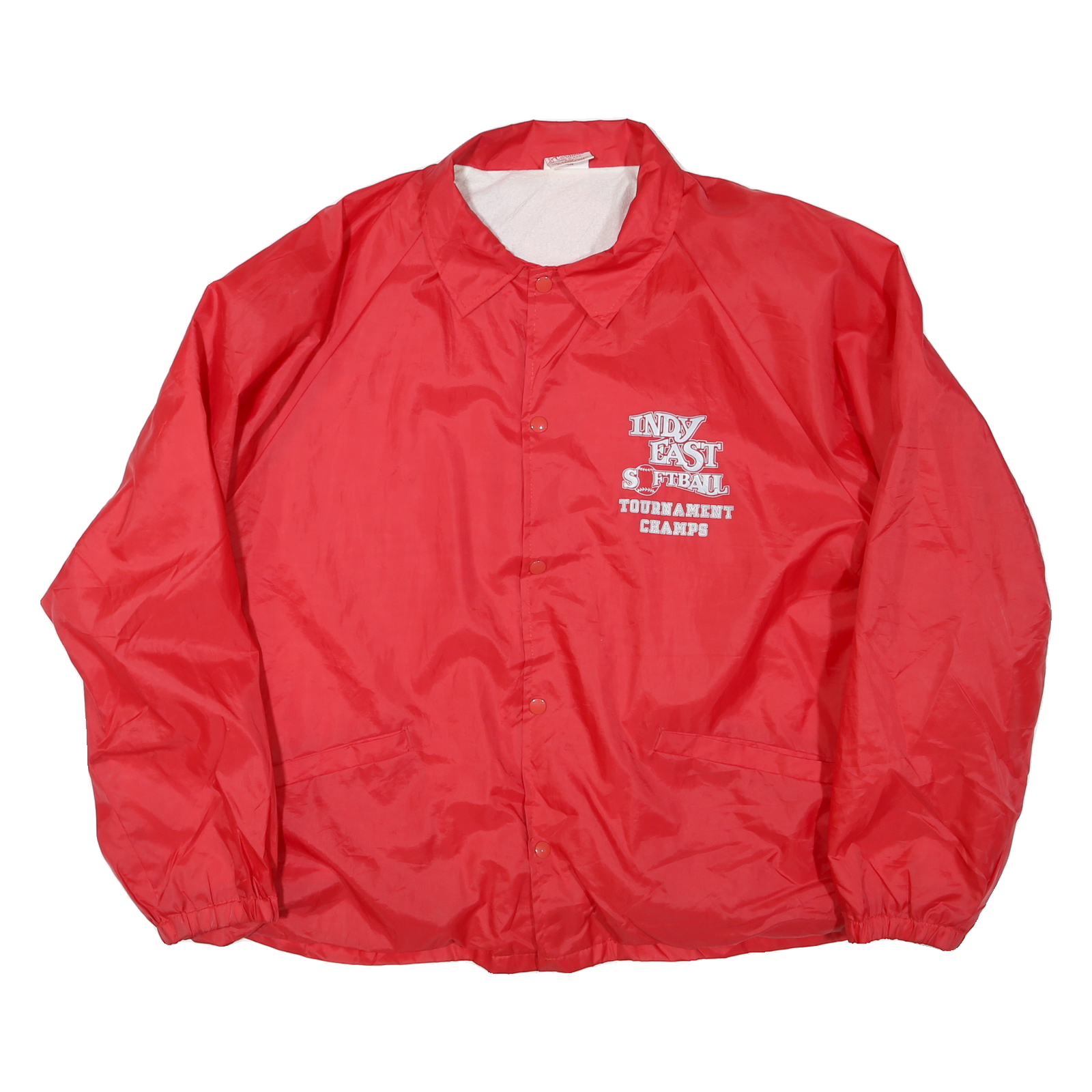 CARDINAL Mens Red Indy East Softball Jacket 2XL Polyester Blend Button Closure Refurbished - N/A refurbished available on Cerqular