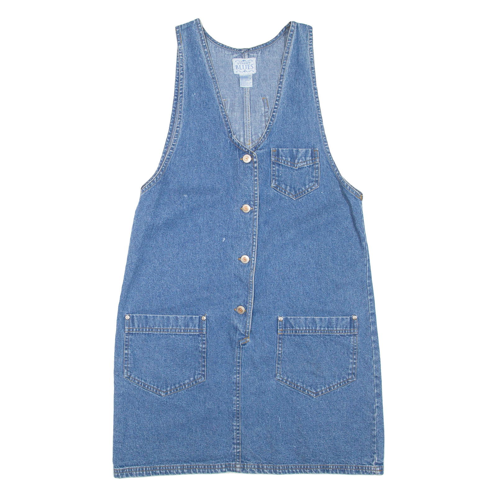 STREET BLUES Womens Shift Dress Blue Denim Sleeveless Short M Refurbished - N/A refurbished available on Cerqular