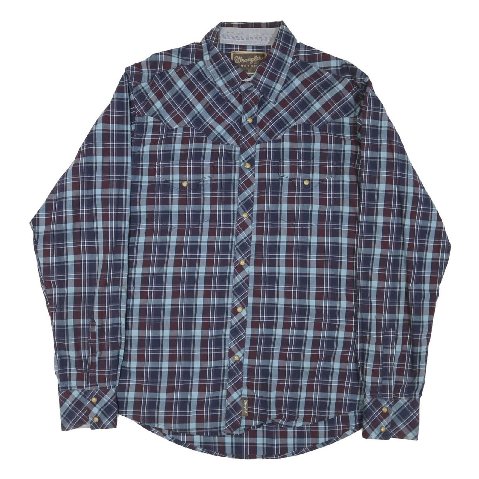 Buy WRANGLER Mens Blue & Brown Check Long Sleeve Shirt L Western Style Refurbished - $33.79 WRANGLER Mens Blue & Brown Check Long Sleeve Shirt L Western Style Refurbished - N/A refurbished available on Cerqular