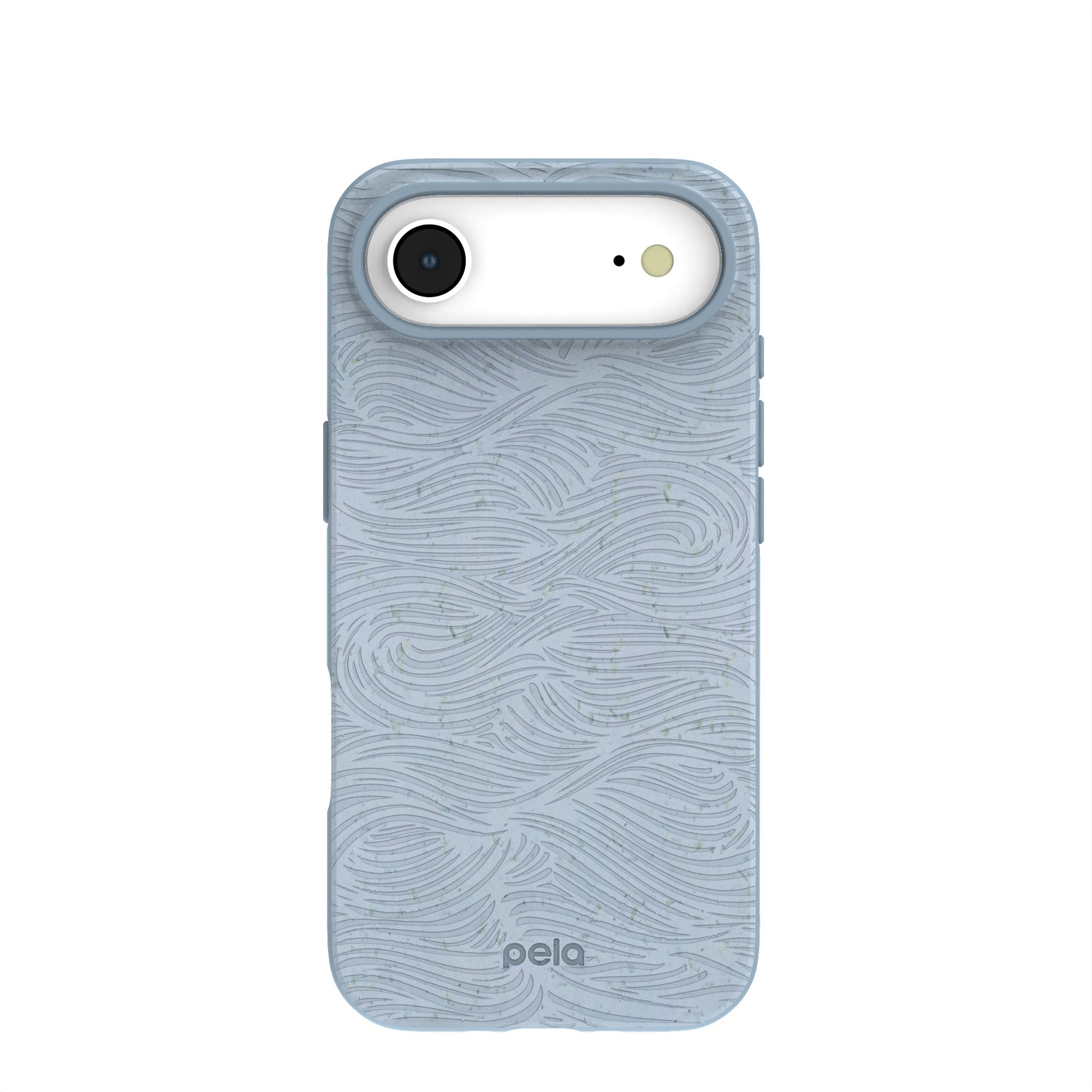 Powder Blue Ebb and Flow iPhone Air Case | MagSafe Compatibility: Without MagSafe Refurbished - Pela Case refurbished available on Cerqular
