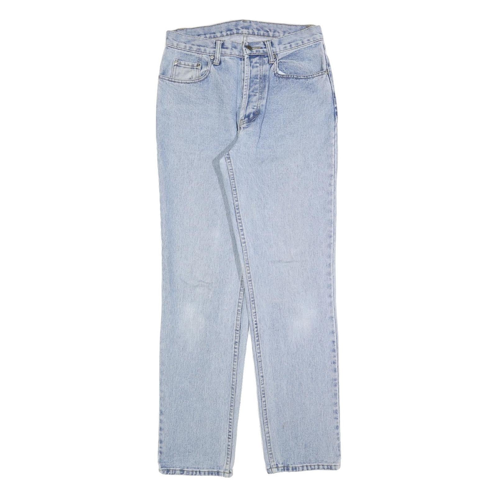 Womens Regular Fit Blue Denim Jeans Button W30 L31 Classic Cotton Straight Light Refurbished - N/A refurbished available on Cerqular