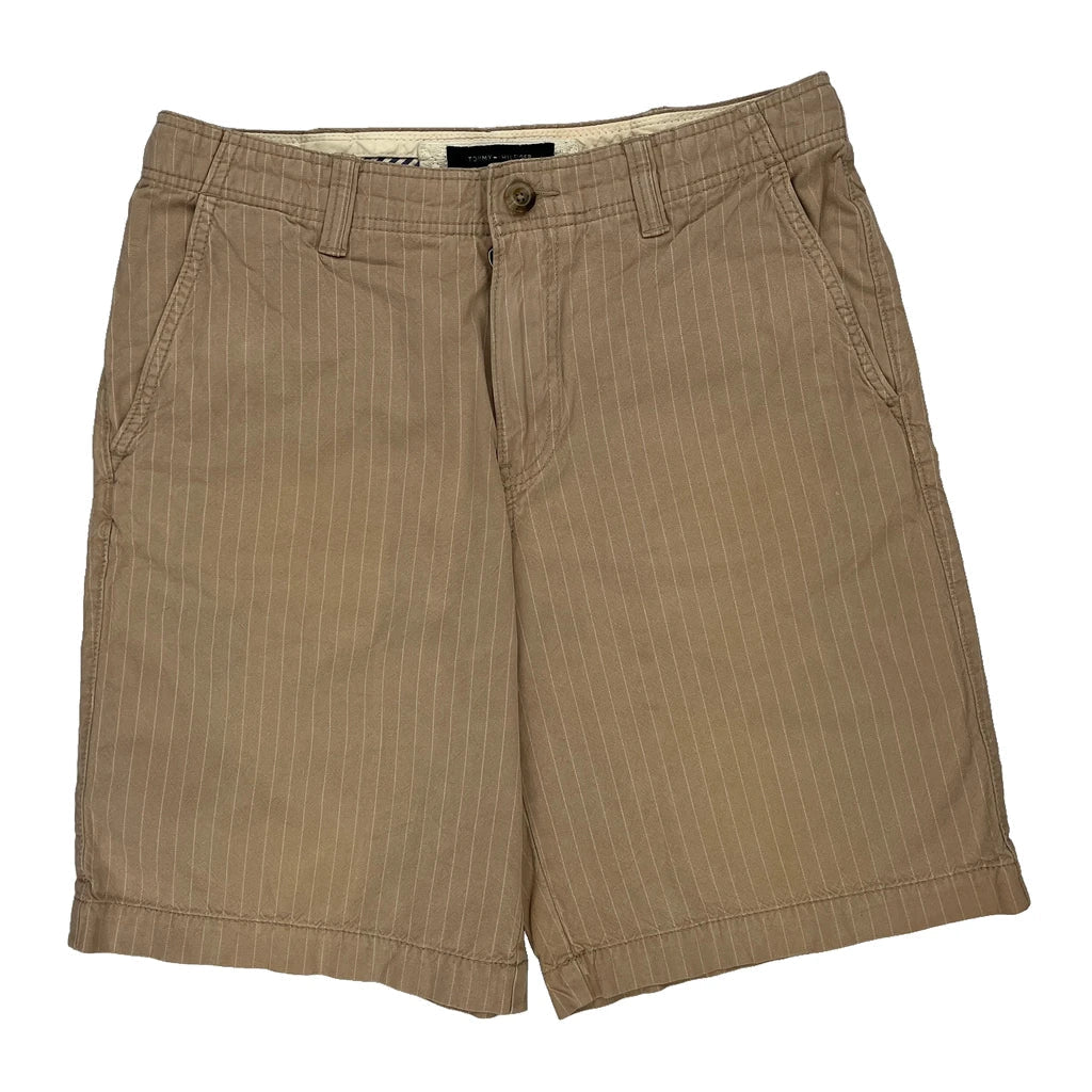 Tommy Hilfiger Pinstripe Chino Shorts - 34W 10L Beige Cotton Refurbished - Thrifted (note: this is a term often used to describe second- refurbished available on Cerqular