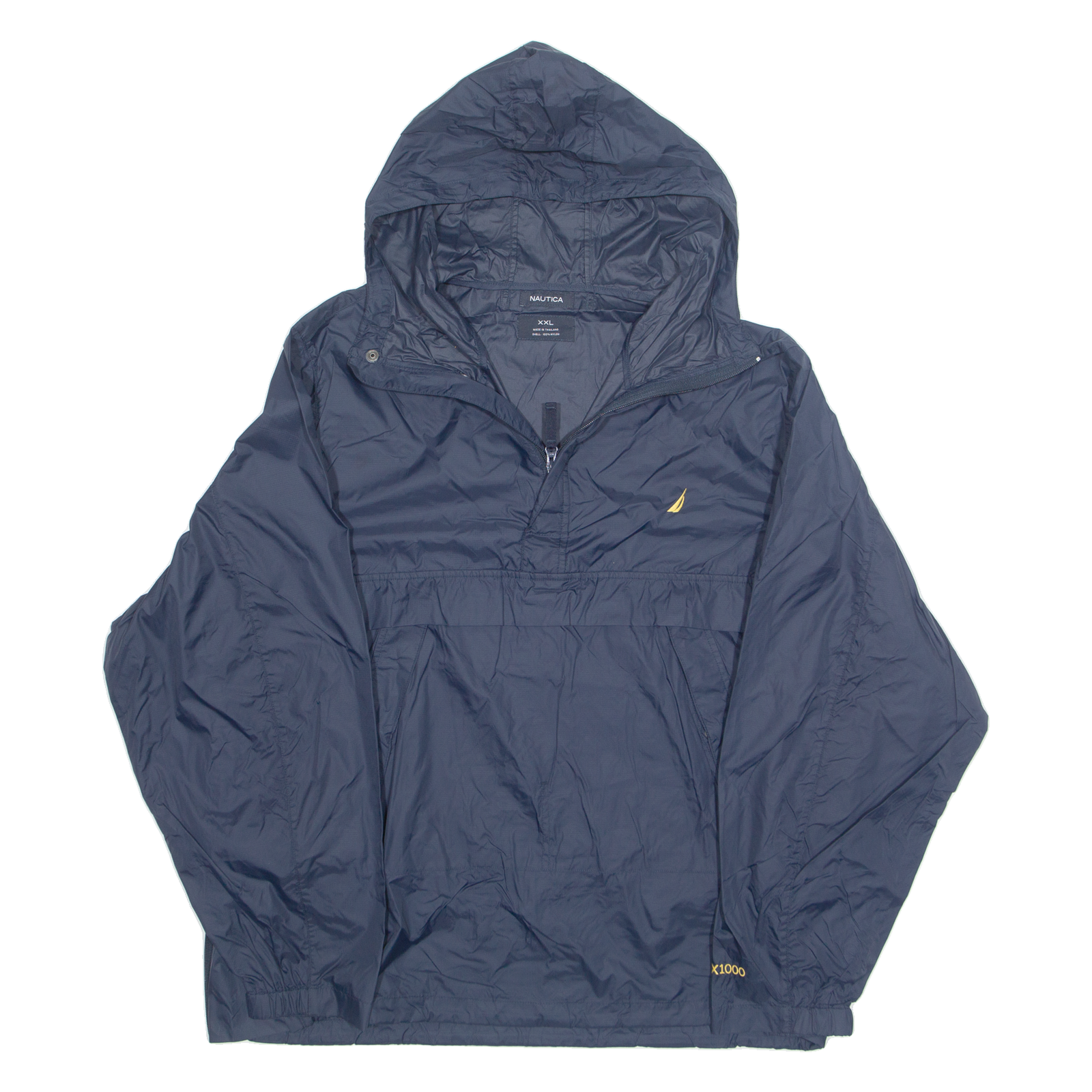 NAUTICA Mesh Lined Pullover Mens Rain Jacket Blue Hooded 2XL Refurbished - N/A refurbished available on Cerqular