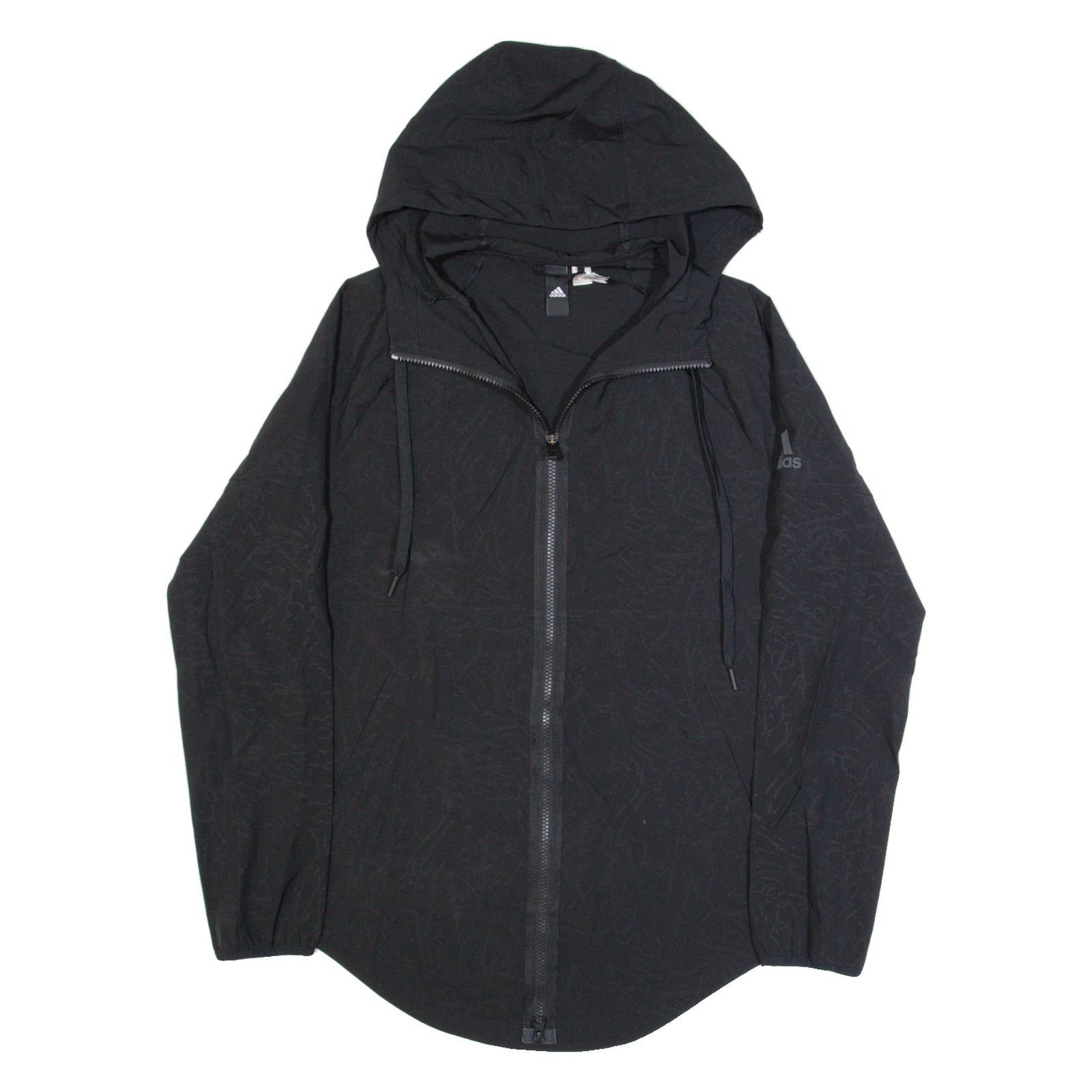 ADIDAS Womens Rain Jacket Black Hooded Crazy Pattern S Refurbished - N/A refurbished available on Cerqular