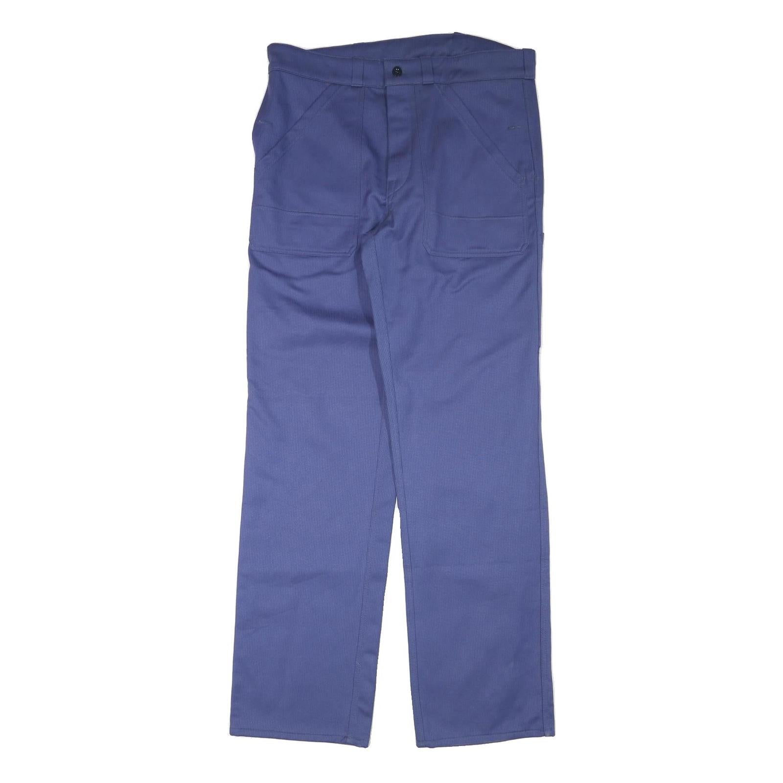 ZIMCO Mens Cotton Blend Blue Regular Button Trousers W36 L36 Workwear Utility Refurbished - N/A refurbished available on Cerqular