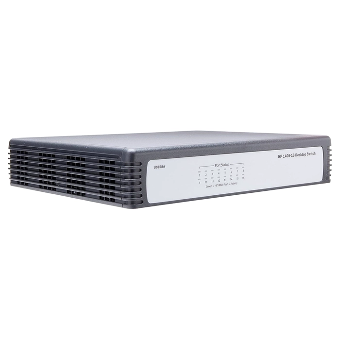 HP JD858A | OfficeConnect 1405 Series 1405-16 16 x 10/100Base-TX RJ-45 Ports Layer 2 Unmanaged Fast Ethernet Network Switch Refurbished - Hewlett-Packard (ou HP en abrégé) refurbished available on Gotodirect