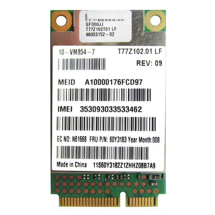 IBM 60Y3183 | Lenovo Gobi 2000 3G with GPS Integrated Mobile Broadband Card Refurbished -  refurbished available on Gotodirect