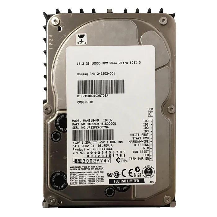 Buy HP 242202-001 | 18GB 10000RPM Ultra-3 SCSI 68-Pin 3.5-Inch Hard Drive Refurbished - $471.54 HP 242202-001 | 18GB 10000RPM Ultra-3 SCSI 68-Pin 3.5-Inch Hard Drive Refurbished - Hewlett-Packard (ou HP en abrégé) refurbished available on Gotodirect